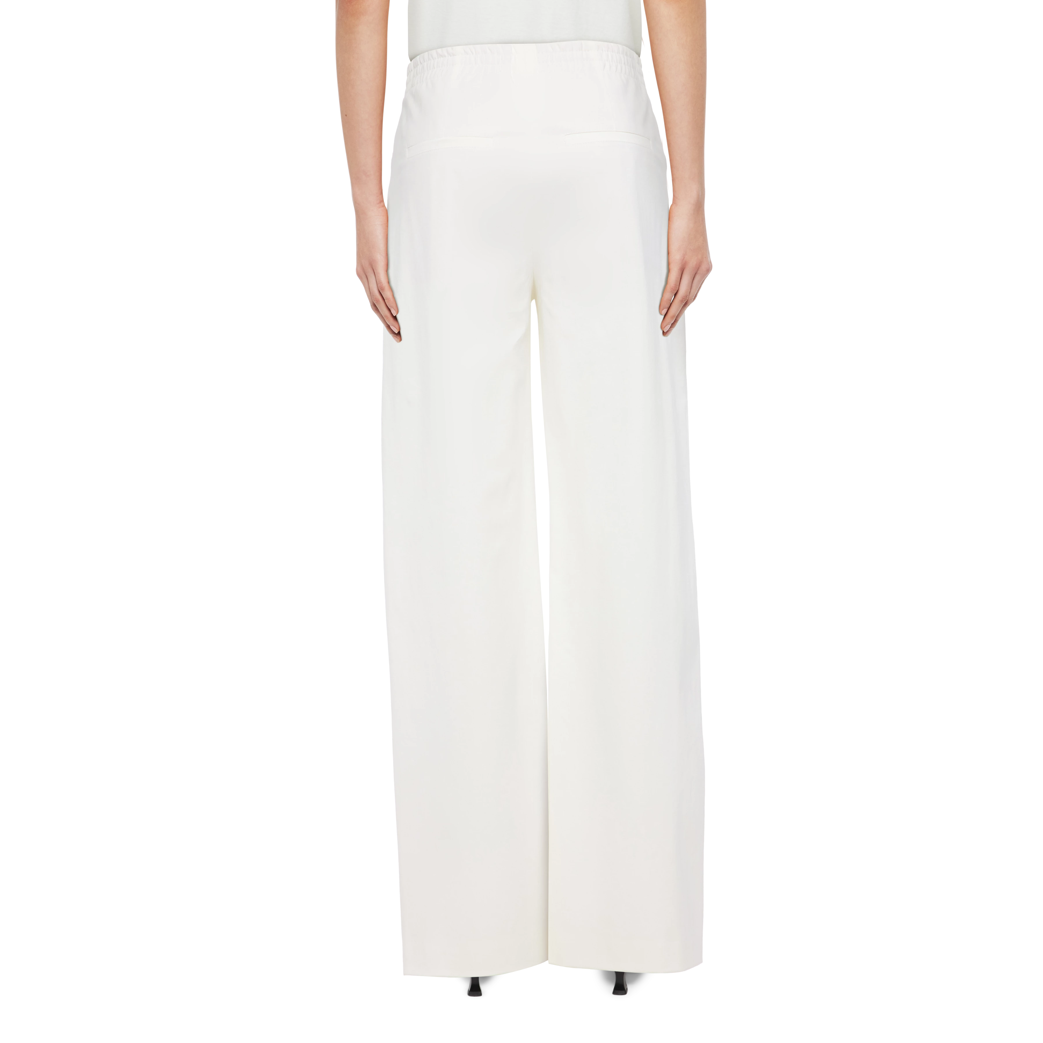 FAE_0 - Trousers with barrel leg in Punto Milano jersey - women - off white - Rückansicht