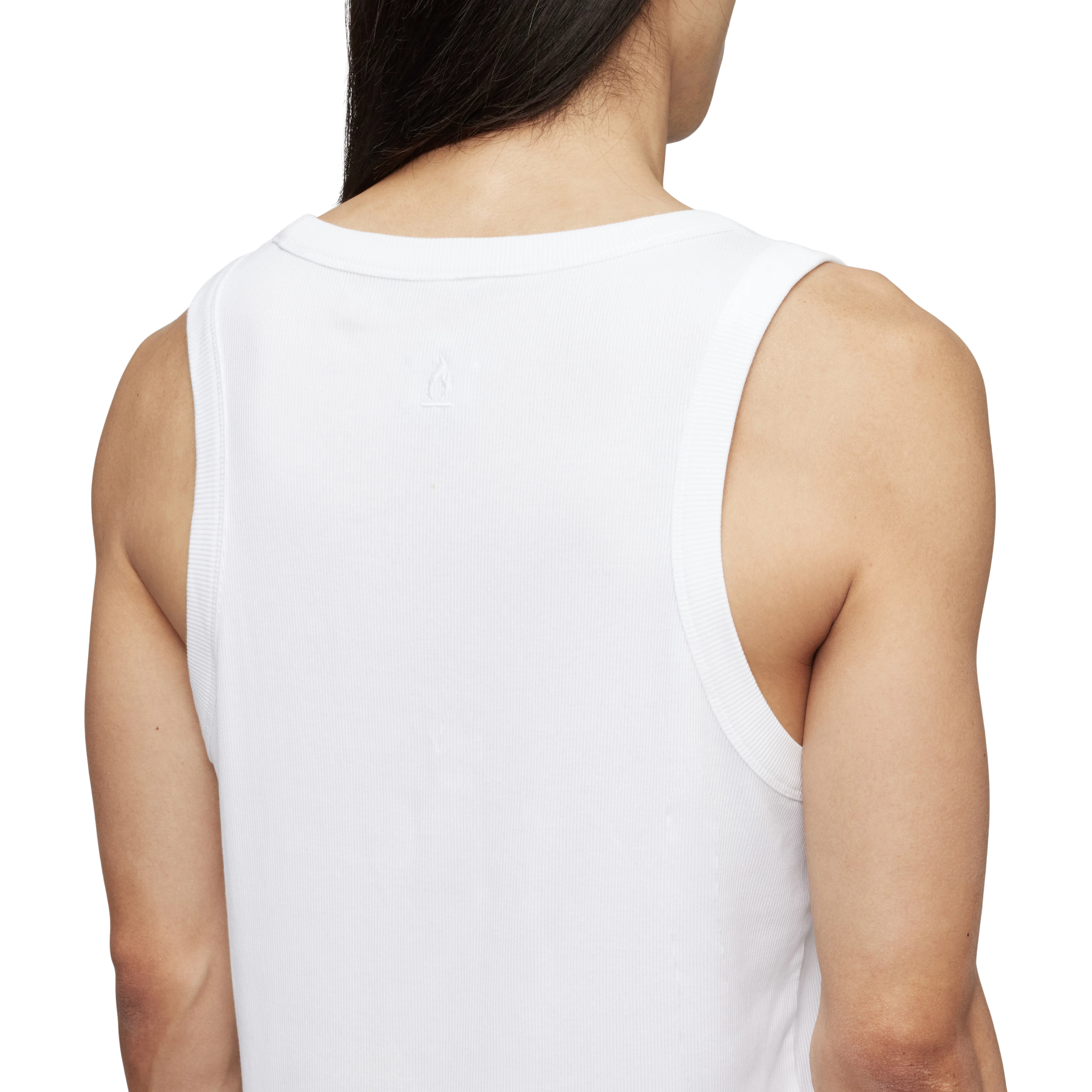 NATHAN - Bodyfitted ribbed tank top in cotton - men - white - Detailansicht am Model