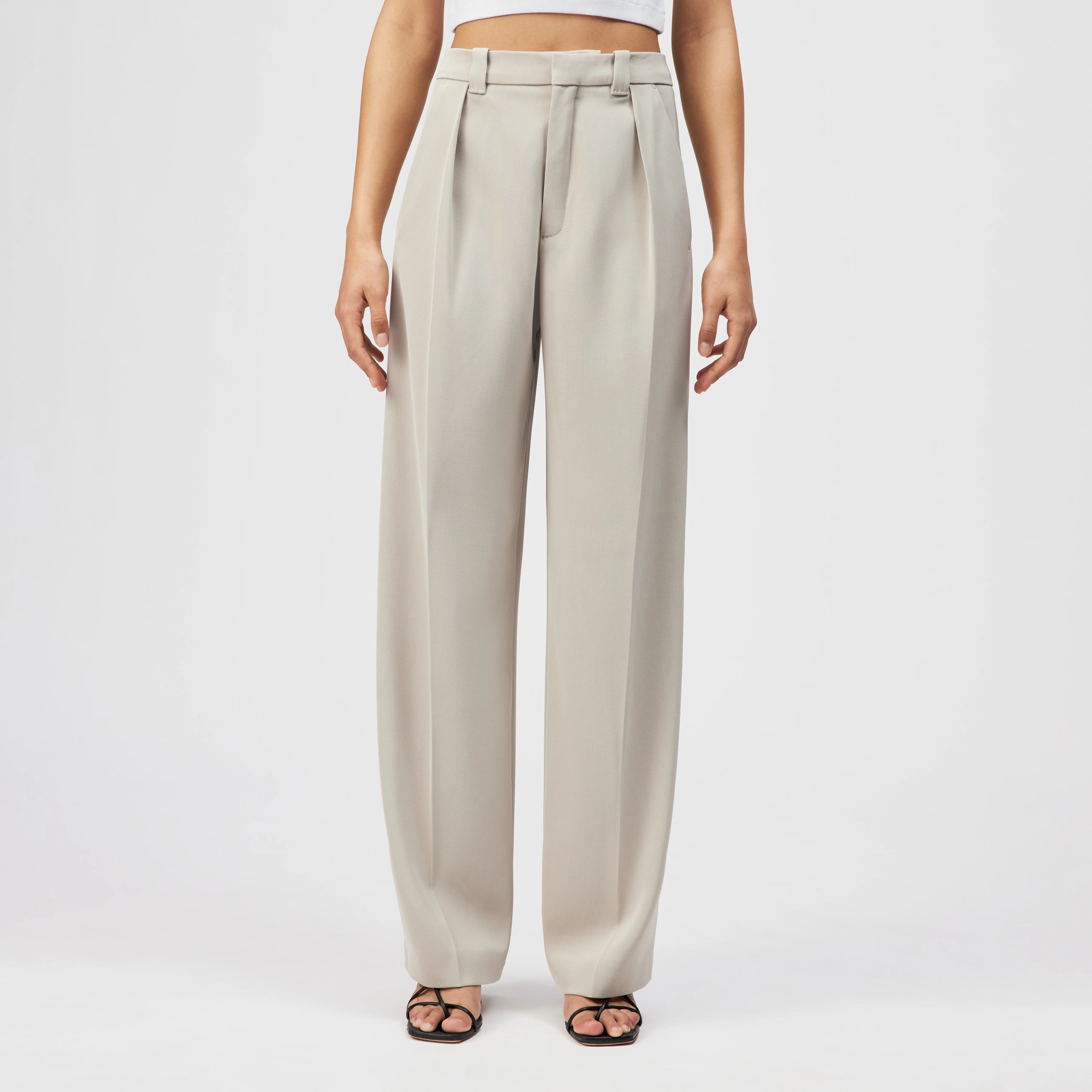 ADUCT - Tailored Pants mit geradem Bein in Techno-Twill - Damen - beige - Frontansicht