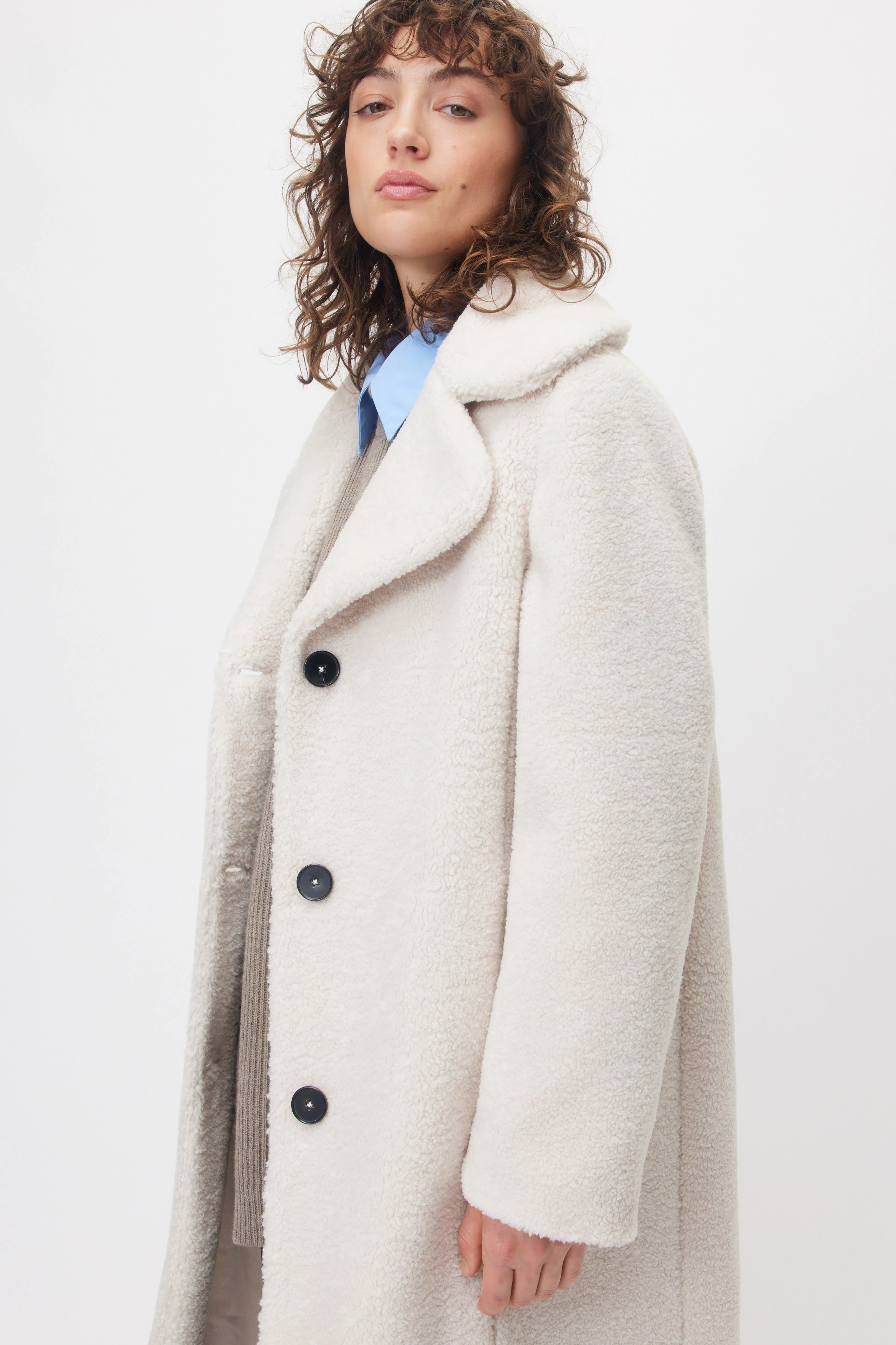 FLEGO - Teddy Blazermantel - Damen - beige - Frontansicht