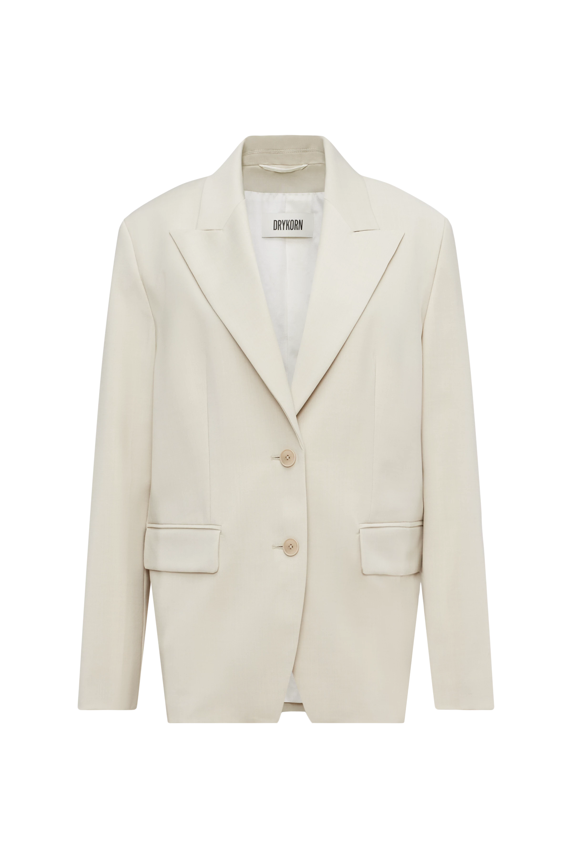 HALLSANDS - Blazer with drop lapel in bi-stretch - women - beige - Freisteller Frontansicht