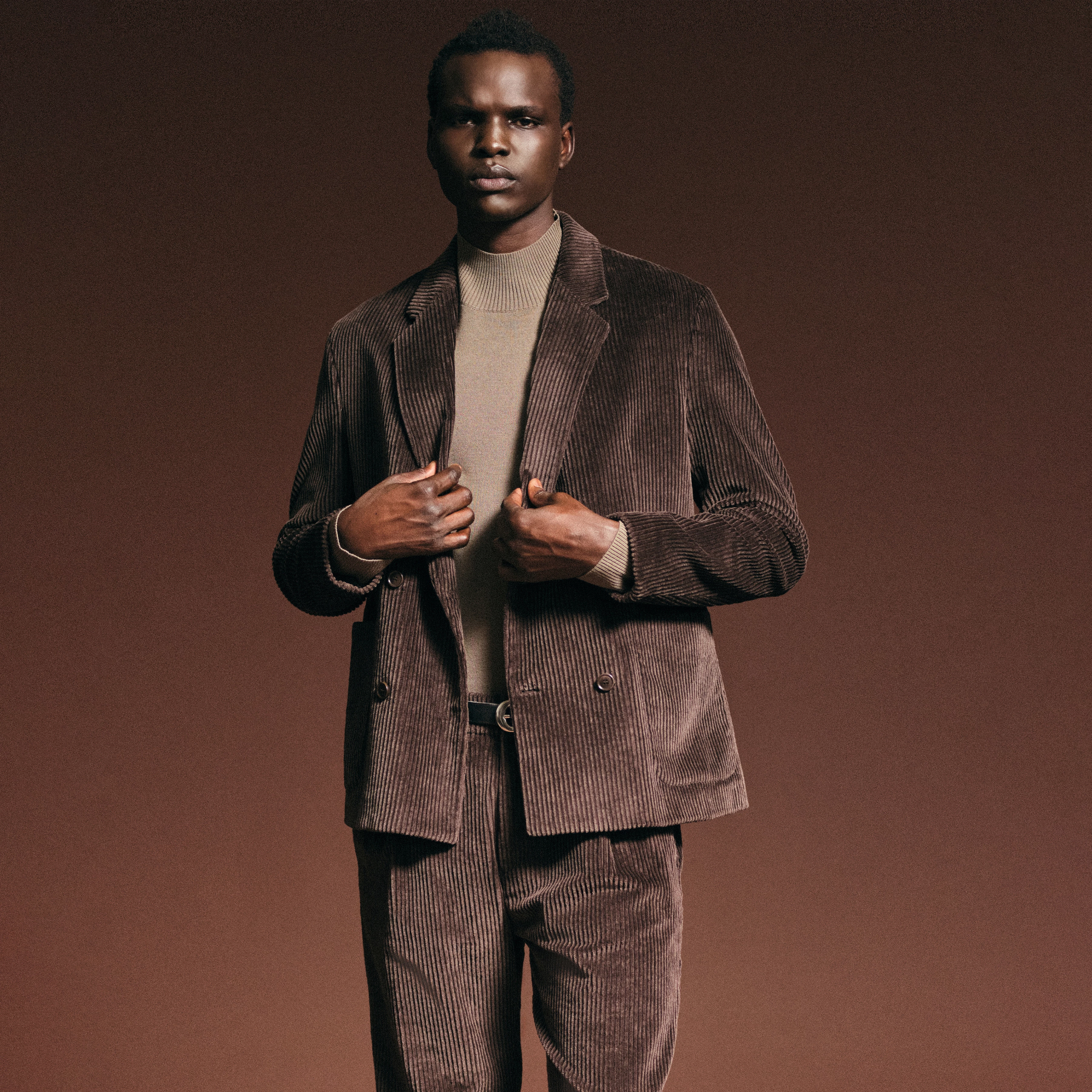 WATSON - Strickpullover mit Turtle in 100% Merinowolle - Herren - braun