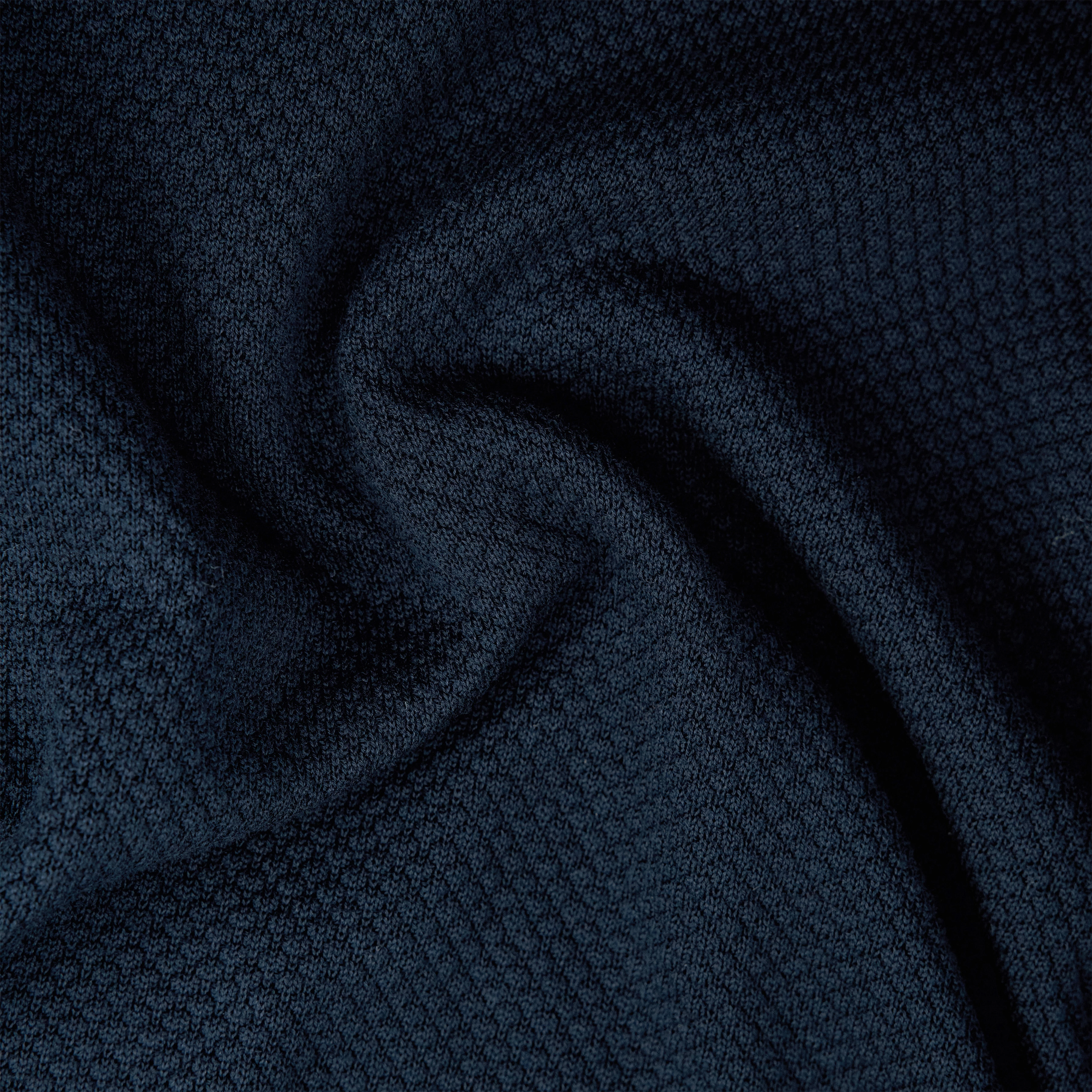 IRMINO - Longsleeve in cotton ajour - men - blue - Materialbild (B2C)