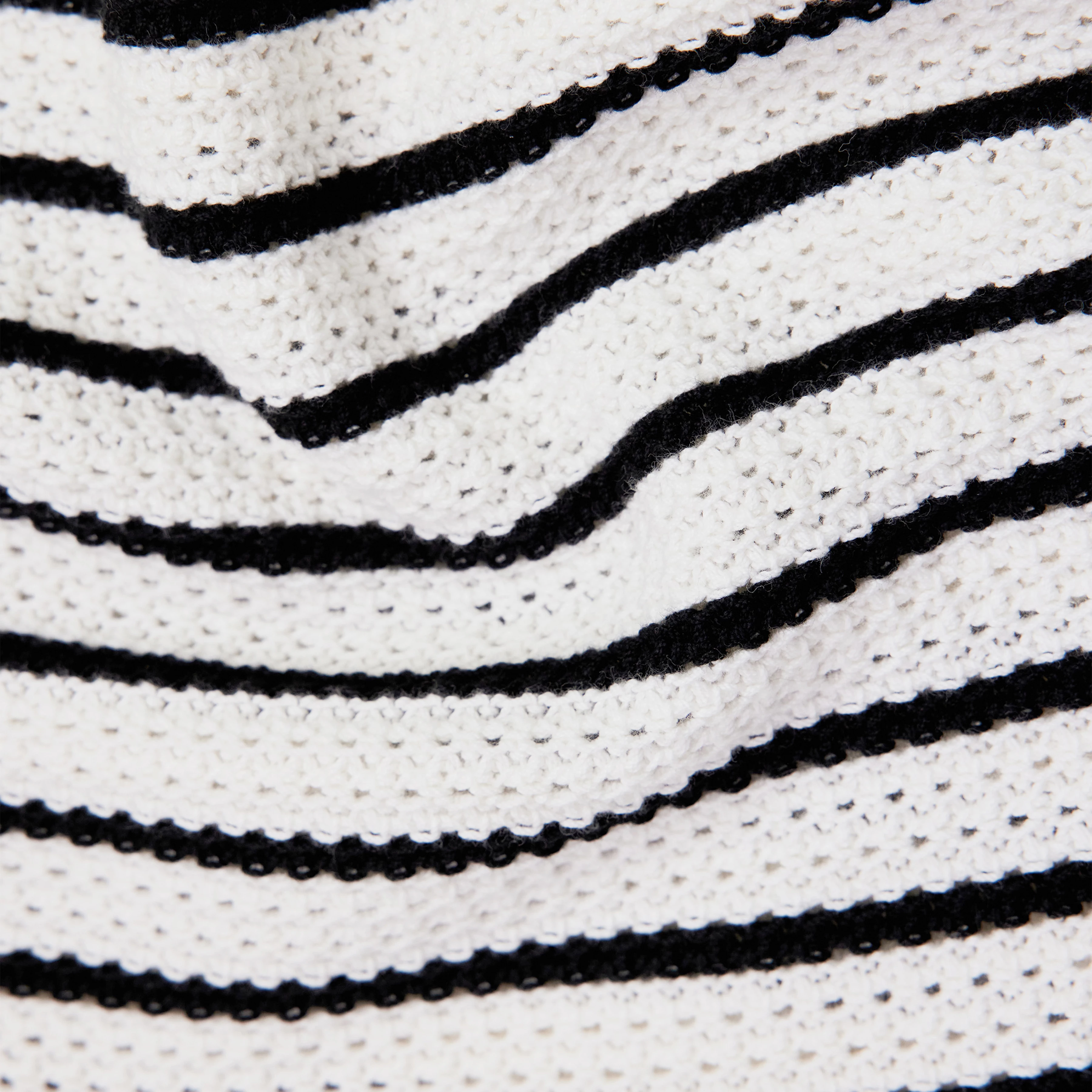 FRANCY - Striped cardigan in pure cotton - women - off white - Materialbild (B2C)
