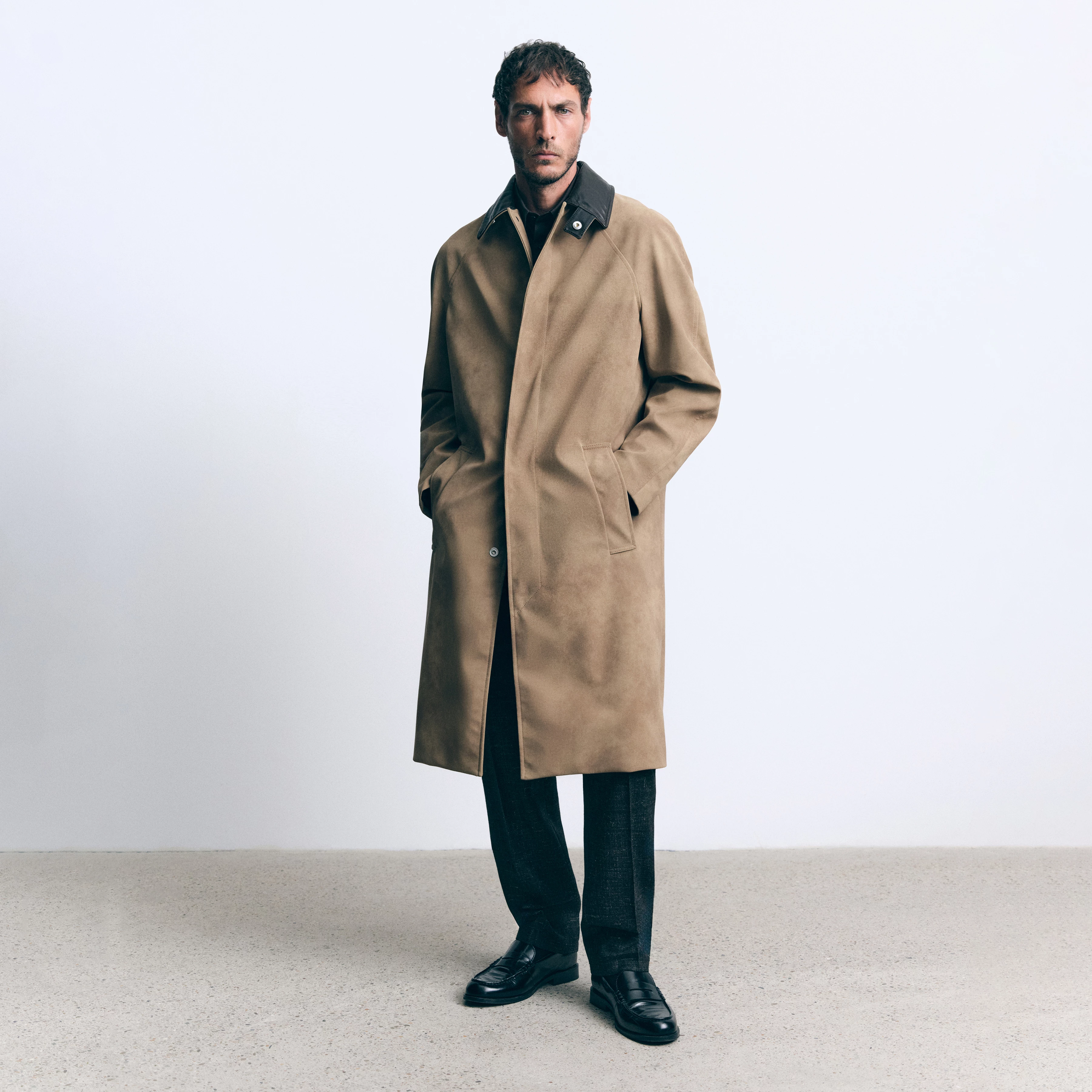 COSMANO_2 - Mantel mit Raglanärmeln in Leder-Look - Herren - braun