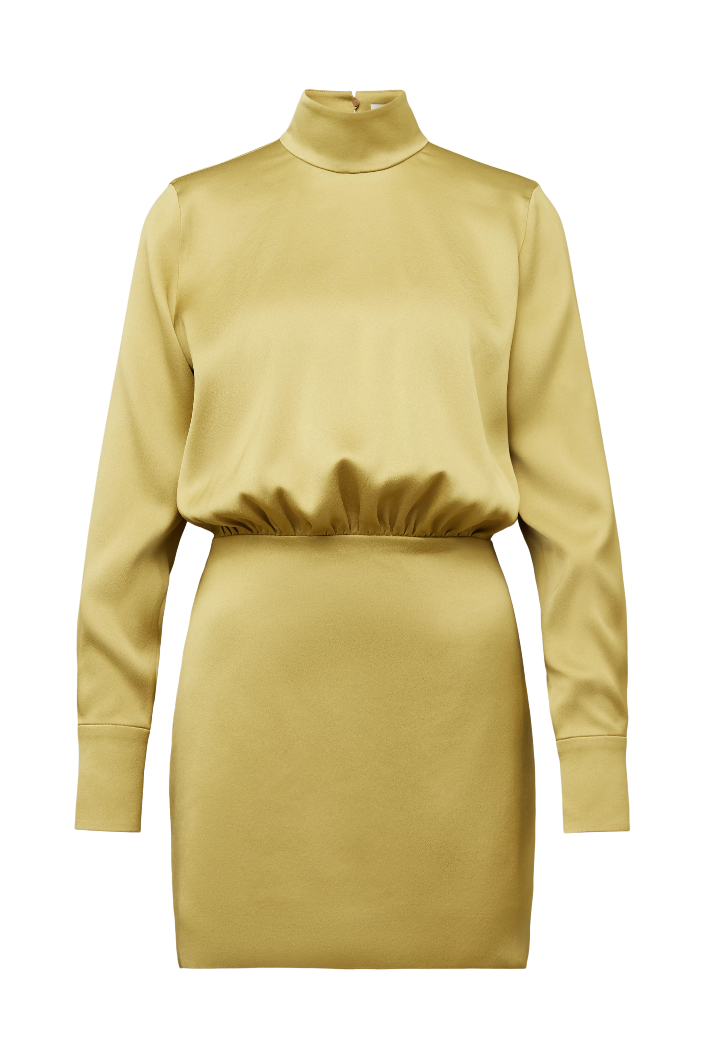 OVINE - Satin stand-up collar dress - women - brown - Freisteller Frontansicht