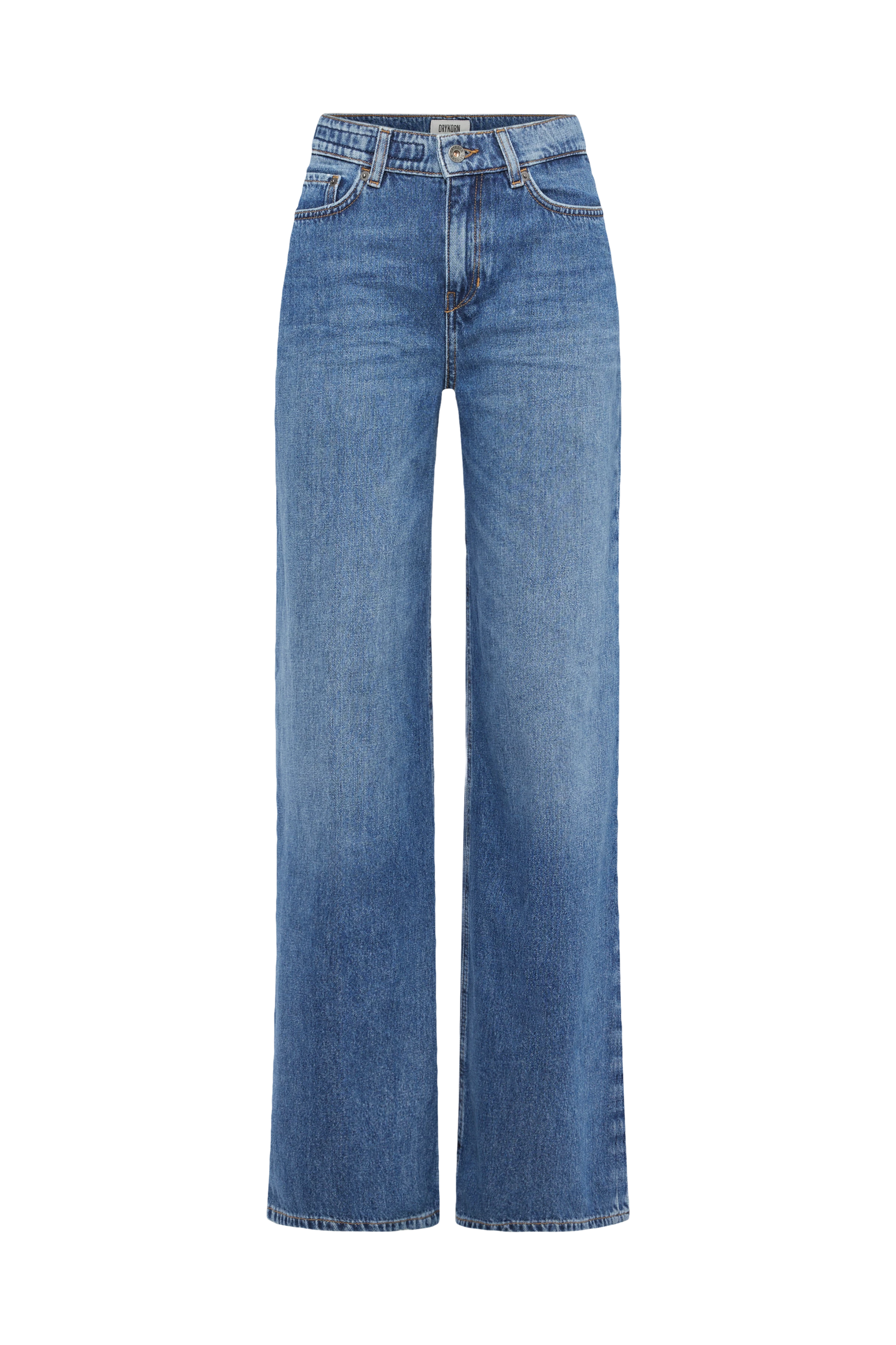 FLUNG - Mid-Waist Jeans in Mid-Blue Denim - Damen - blau - Freisteller Frontansicht