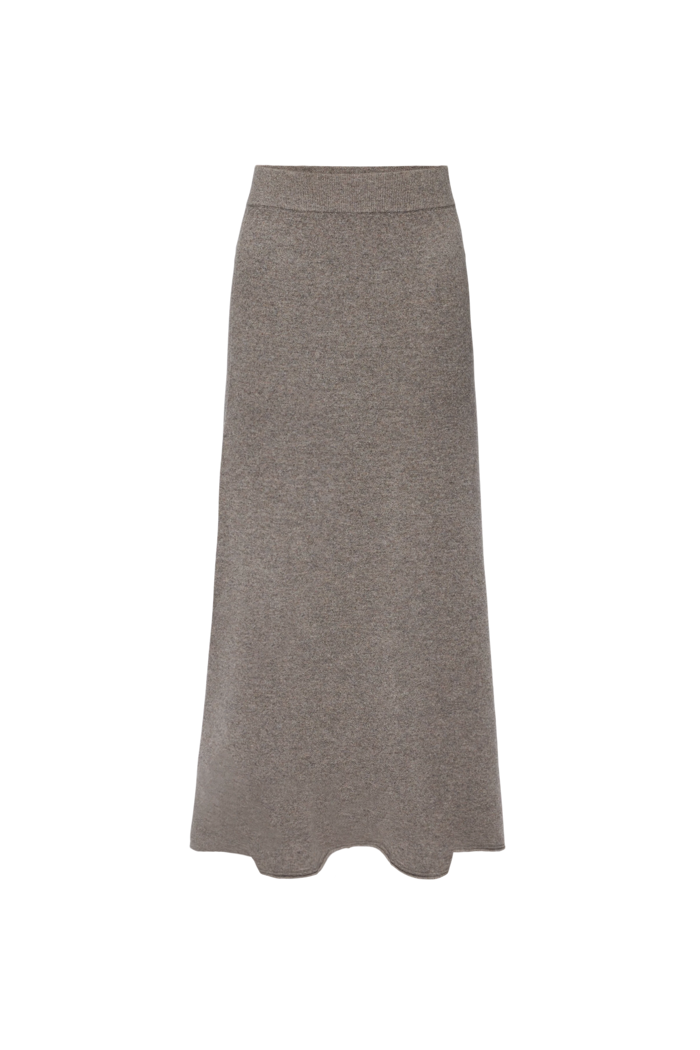 VERESE - Strick-Godetrock in feiner Schurwolle - Damen - grau - Freisteller Frontansicht