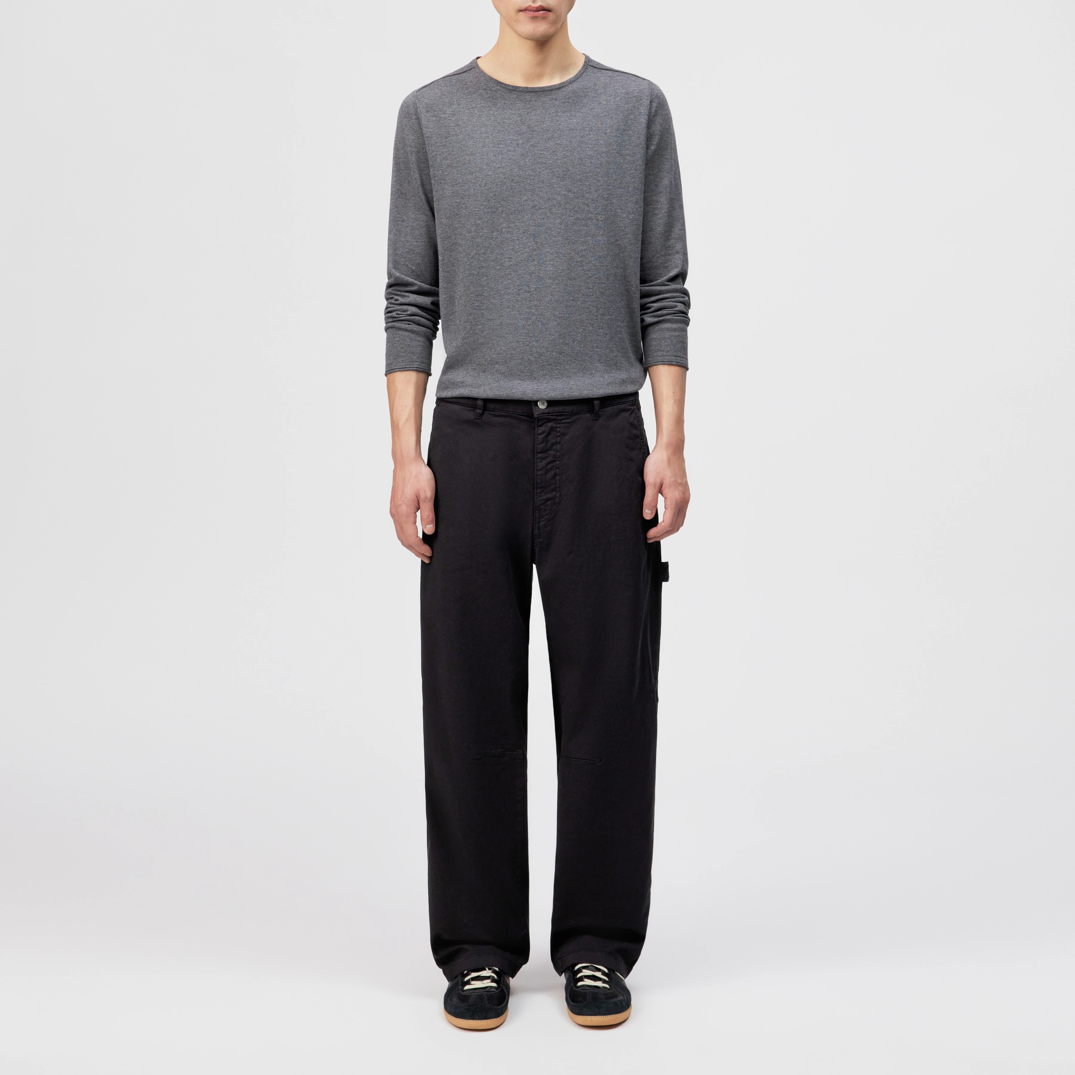 GONAGO - Utility Hose in cotton blend - men - black - Ganzkörper-Frontansicht
