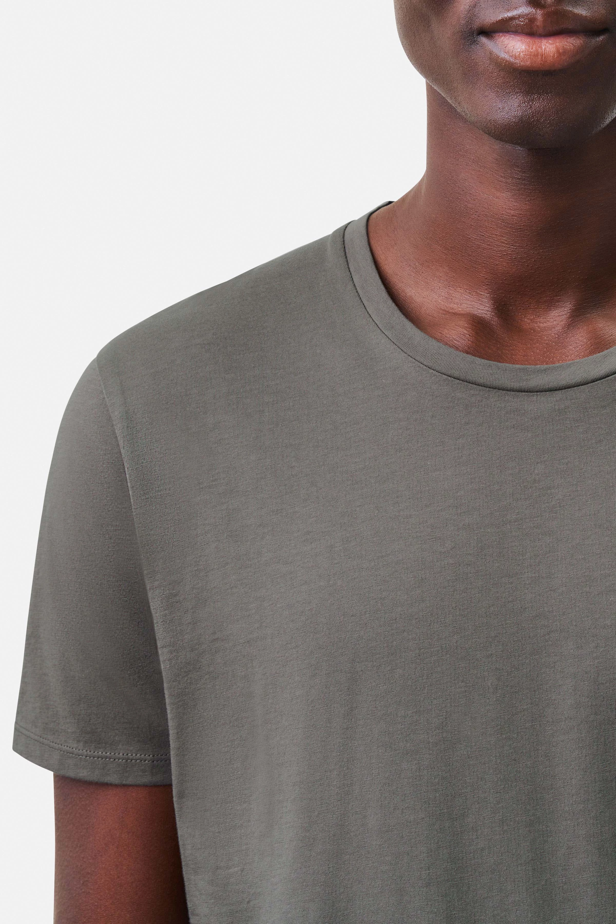 CARLO - T-shirt in schoon katoen - heren - groen - Seitenansicht