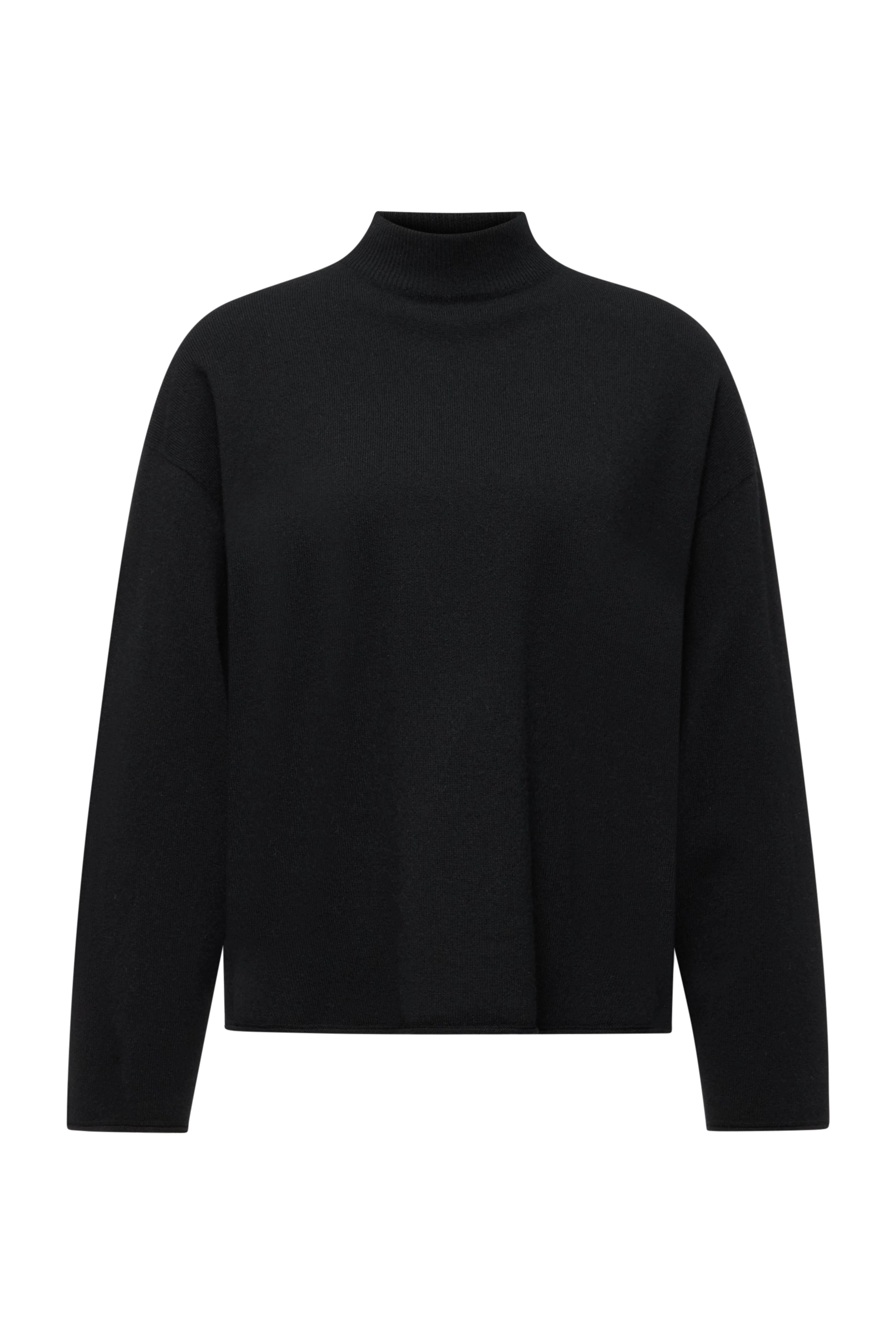 TIMOTHEA_2 - Pull oversize en laine vierge fine - women - noir - Freisteller Frontansicht