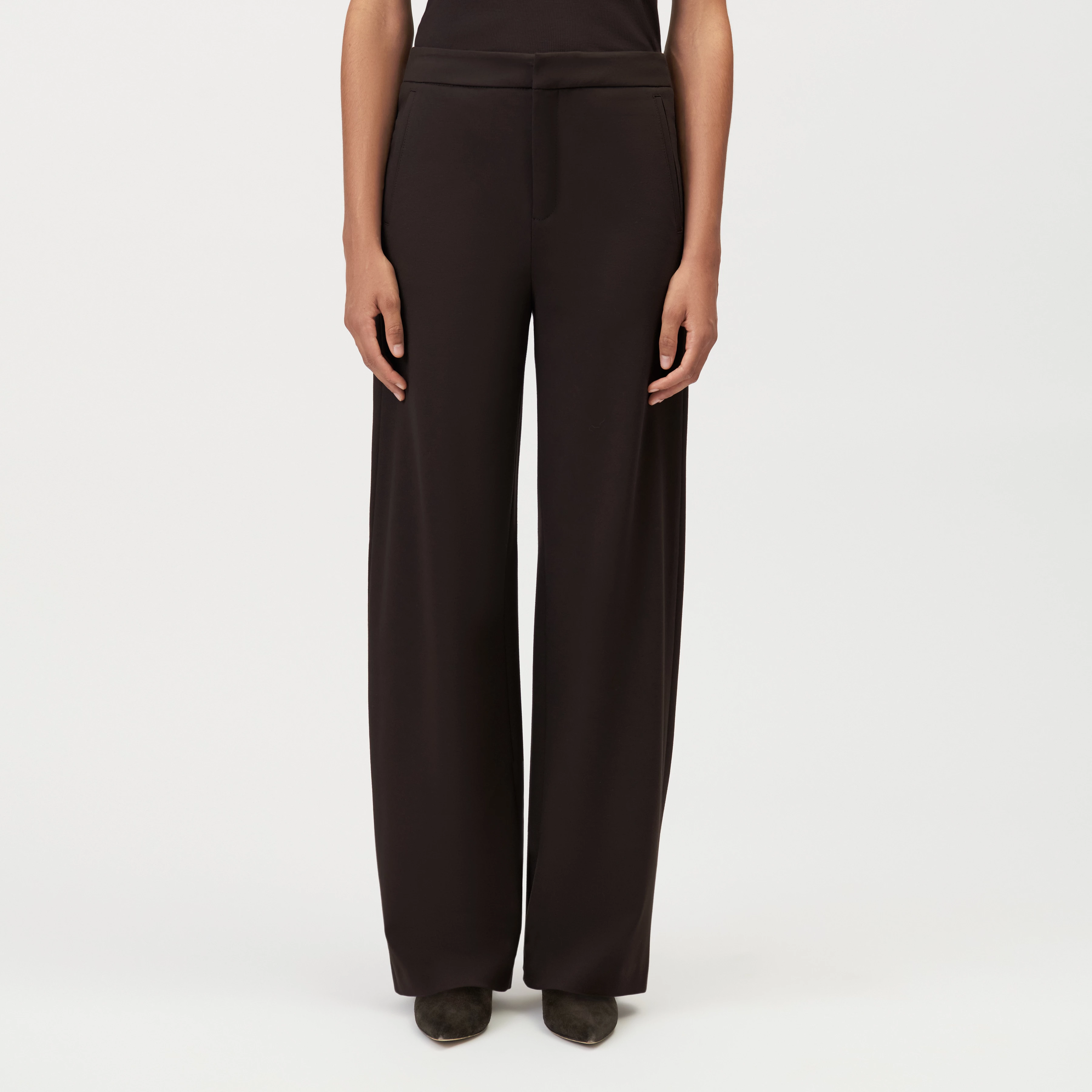 FAE_0 - Hose mit Barrel-Leg in Viskose-Mix - Damen - braun - Frontansicht