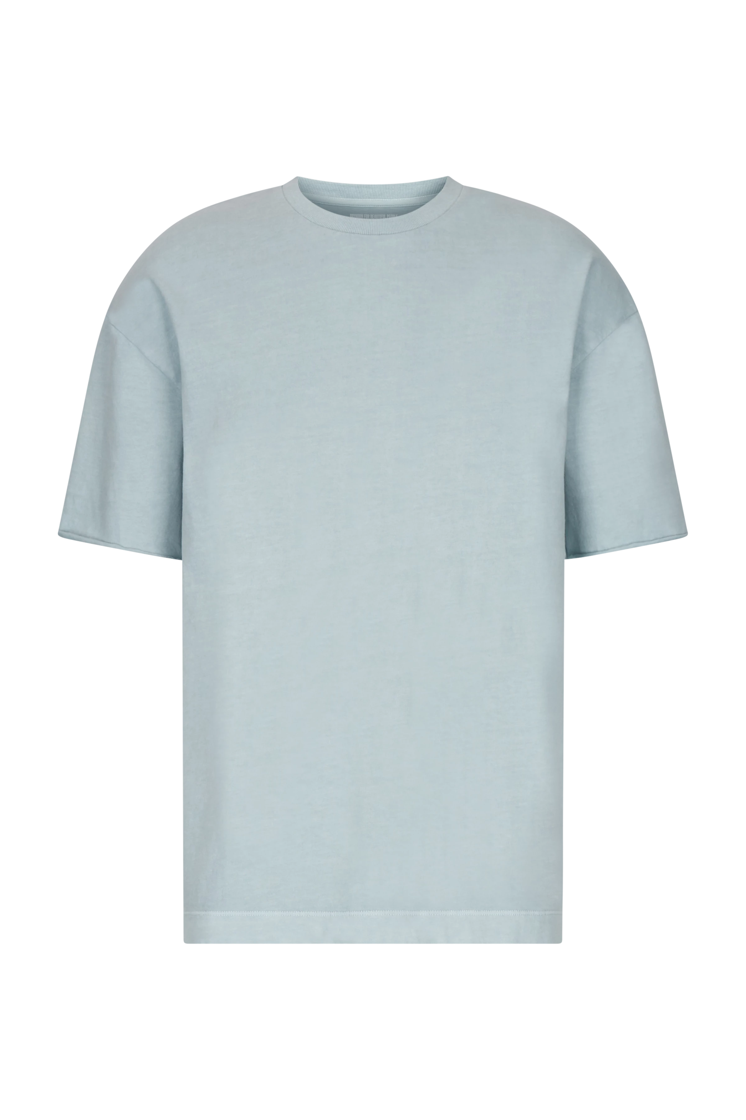 EROS - t-shirt with rolled edge in a washed look - men - blue - Freisteller Frontansicht