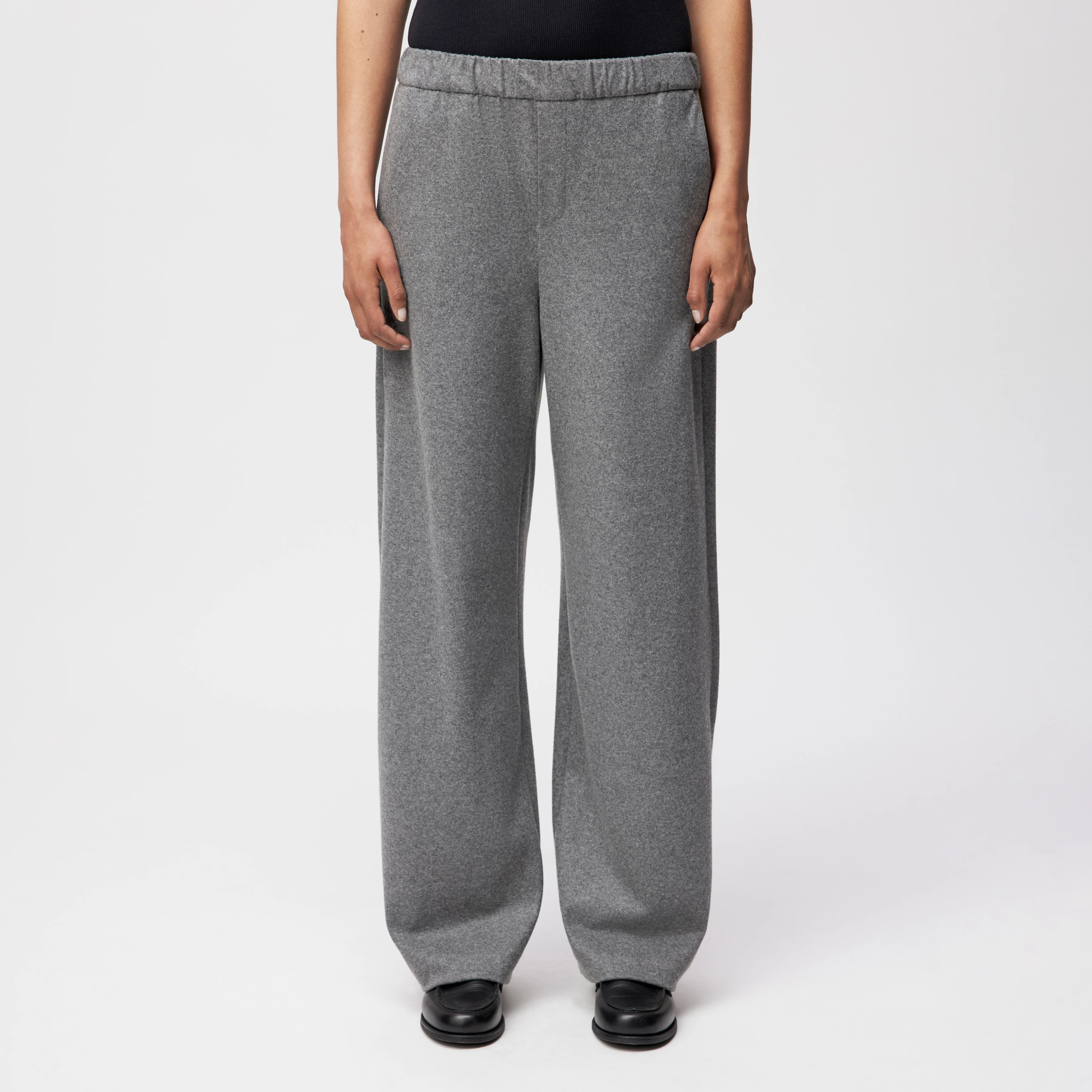 CONSIDER - Schlupfhose mit Barrel-Leg in Jersey Woll-Mix - Damen - grau - Frontansicht