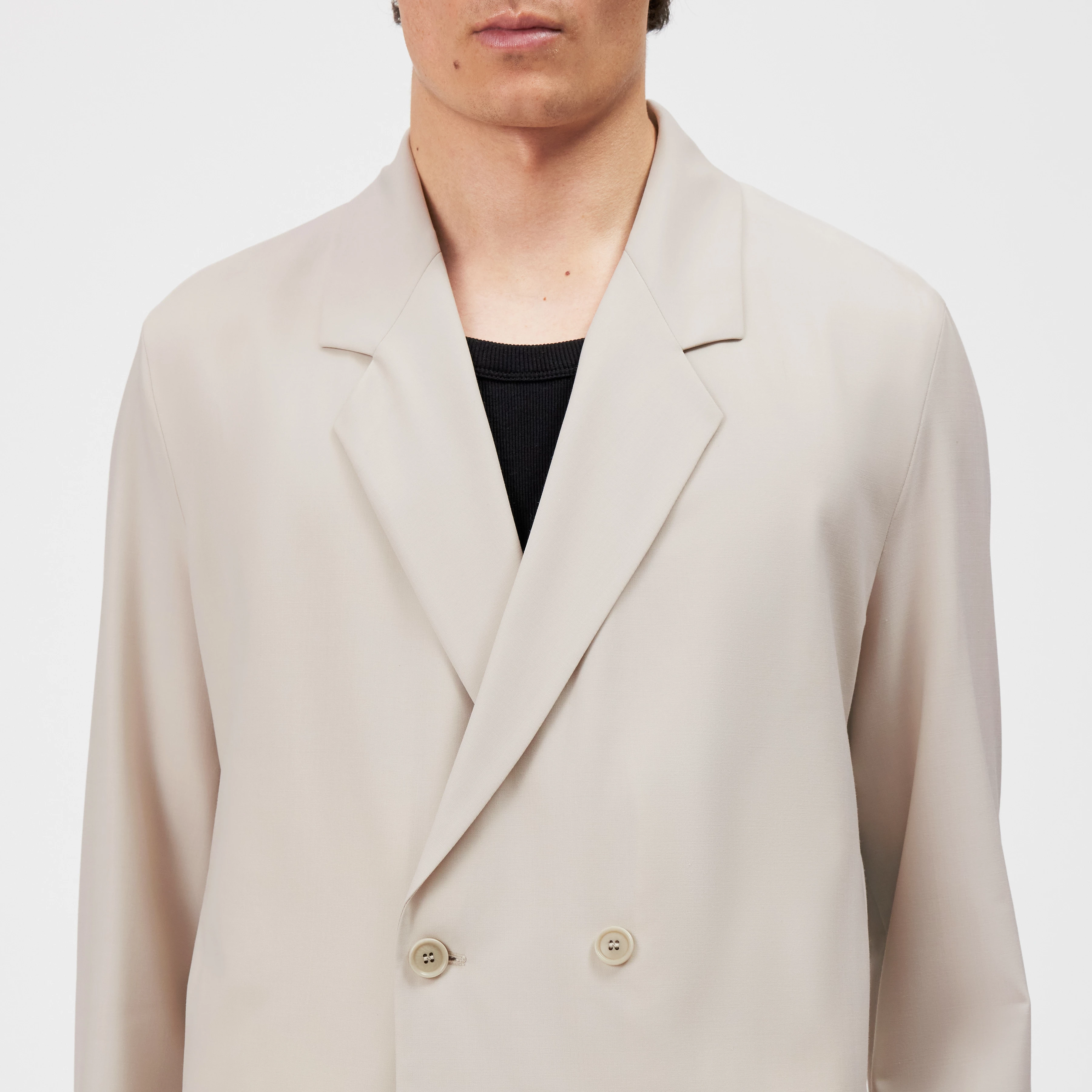 MALIGO - Veste croisée en mélange de laine - men - beige - Detailansicht am Model