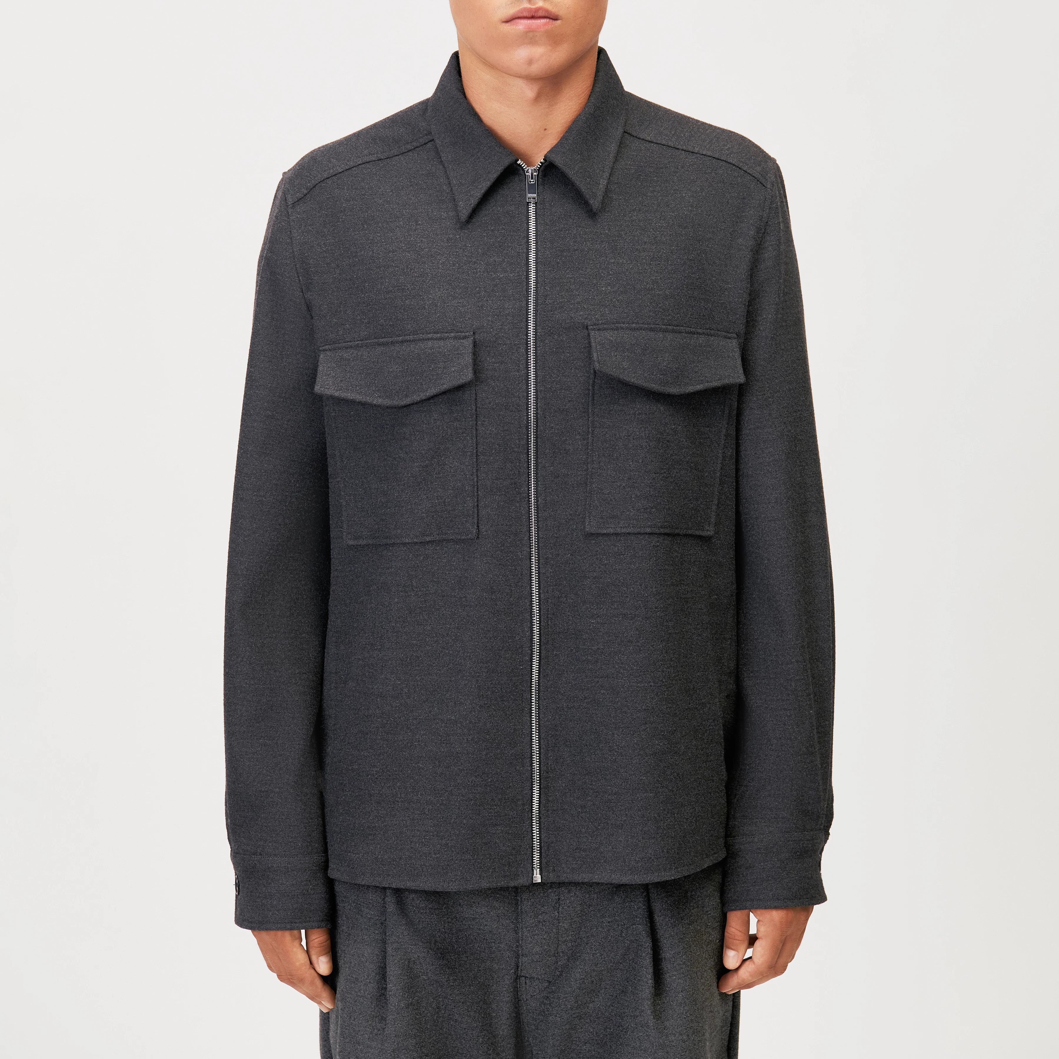 GUNRAY_Z - Relaxed Fit Overshirt mit Reißverschluss - Herren - grau - Frontansicht