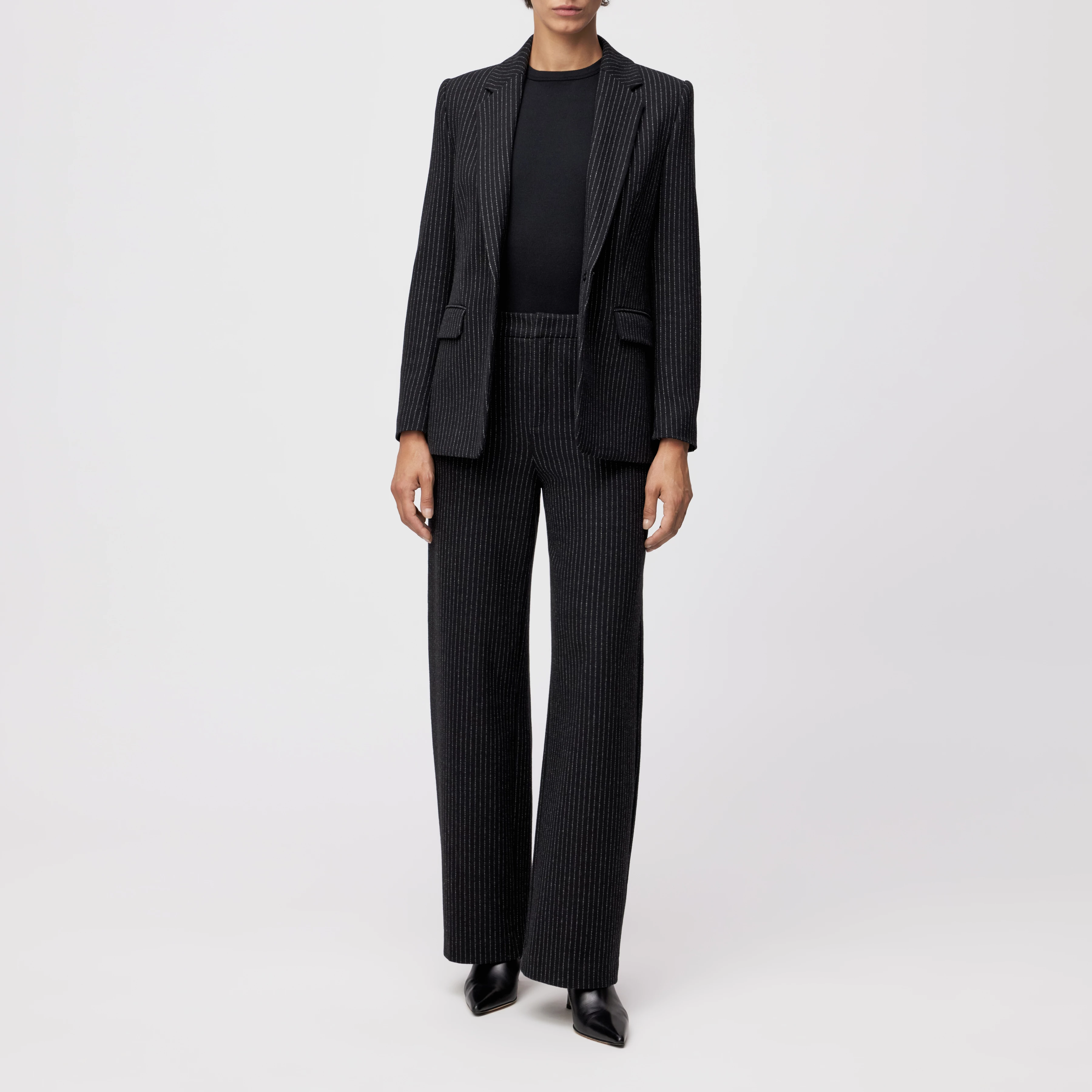 FAE_0 - Trousers with barrel legs in cotton mix - women - Natural Aluminium - Ganzkörper-Frontansicht