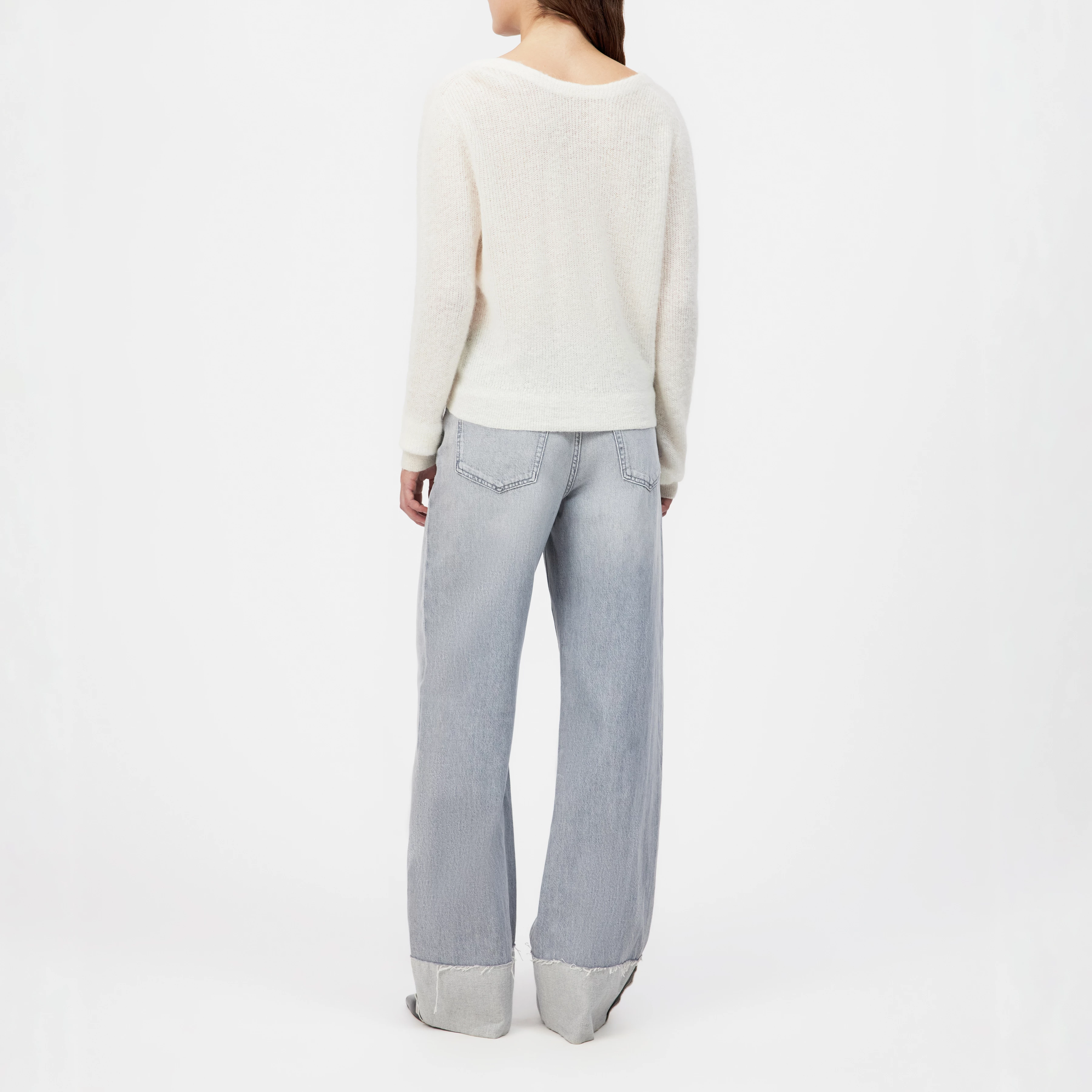 GERTIJA - Cardigan in luxurious Suri alpaca blend - women - off white - Rückansicht