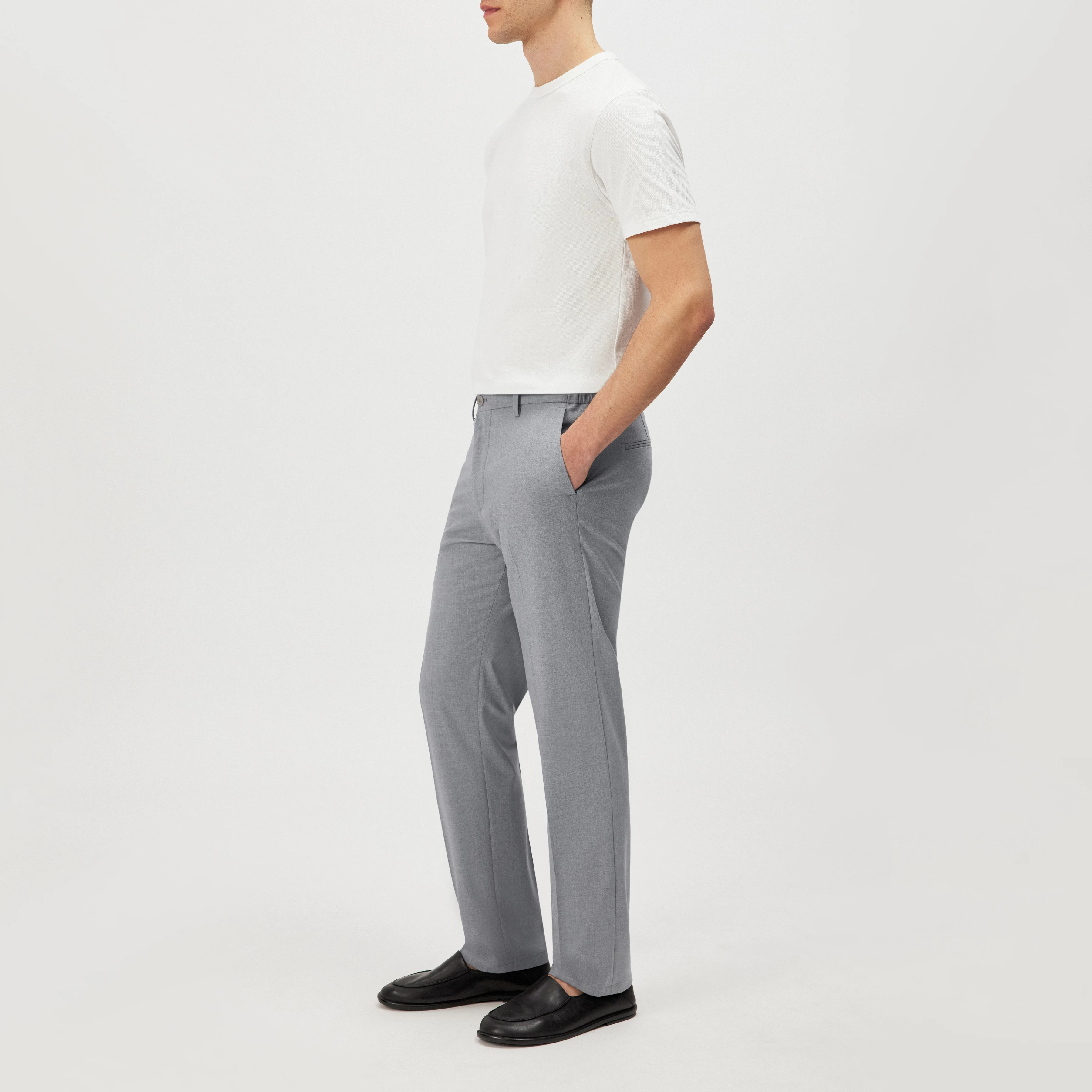 AJEND_RGLR_SK - Tailored trousers in wool blend - men - grey - Seitenansicht