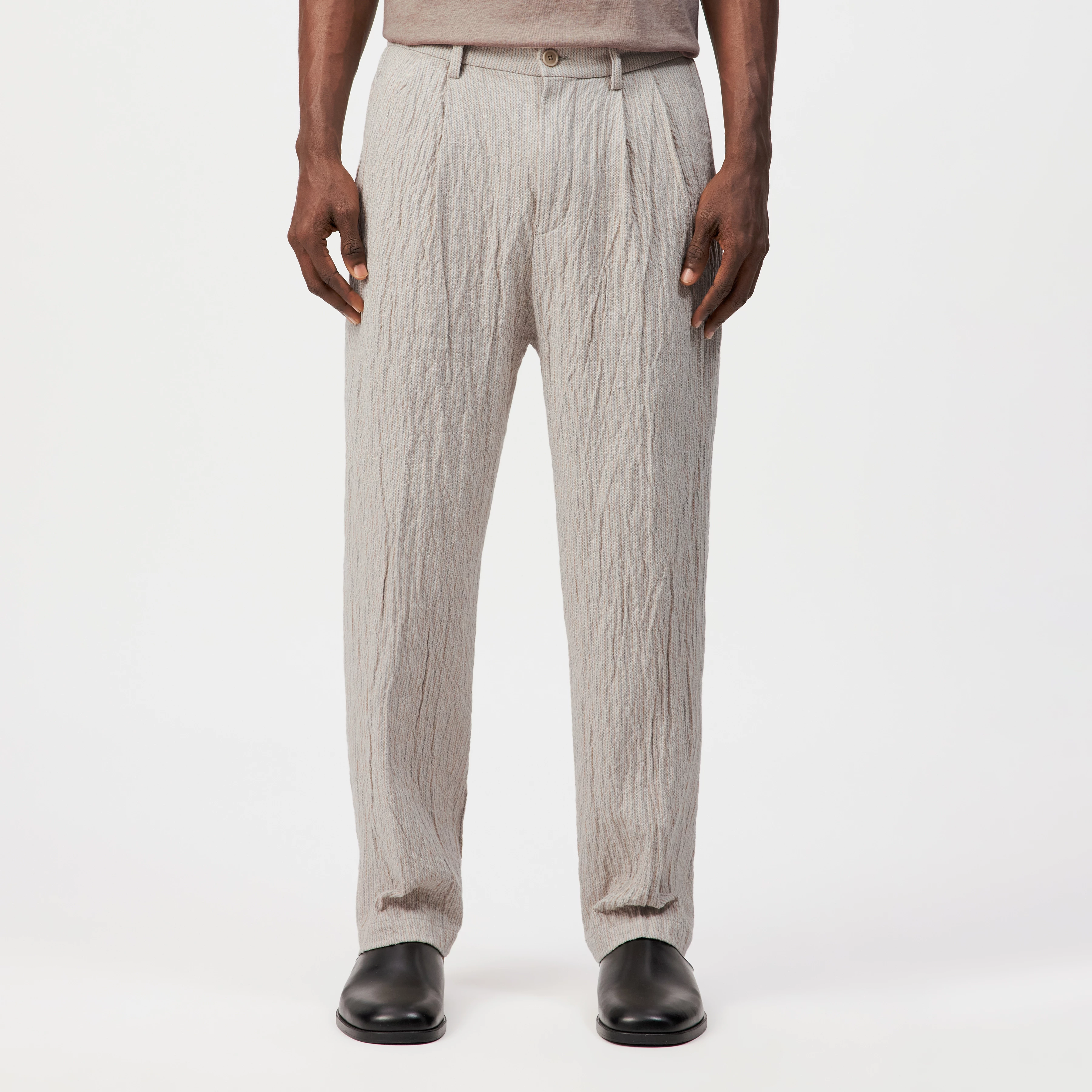MARYKO - Tailored trousers in cotton blend - men - beige - Frontansicht