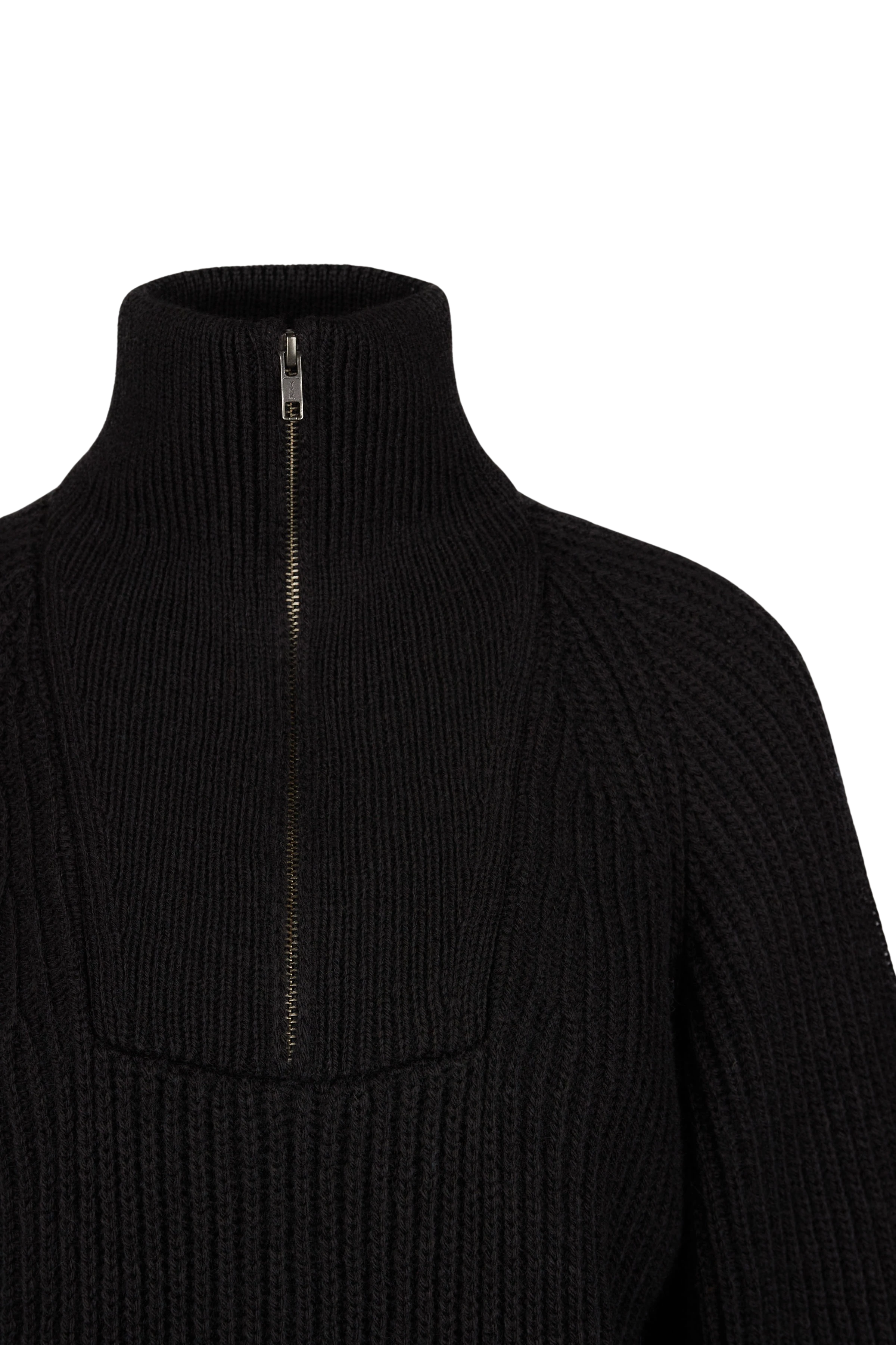 NAELIA - Shortened knitted royer in alpaca-wool mix - women - Natural Aluminium - Freisteller Detailansicht