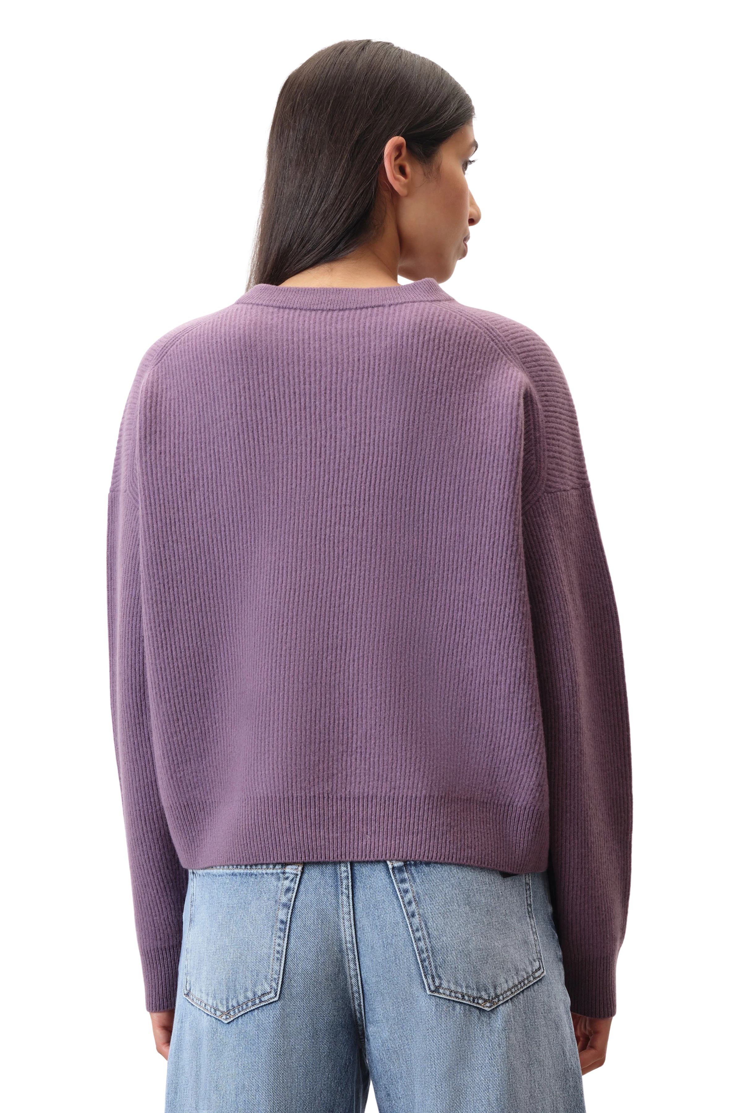 DOANIE - Kastiger Pullover in feiner Schurwolle - Damen - lila - Rückansicht