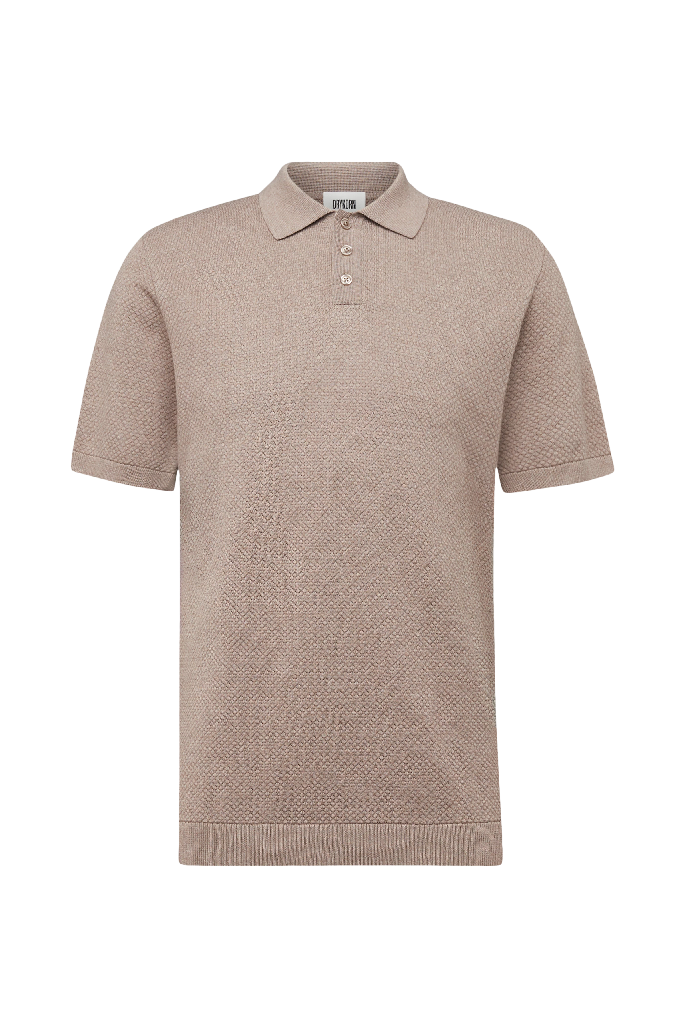 TRITON - Polo en coupe classique en maille jacquard. - men - marron - Freisteller Frontansicht