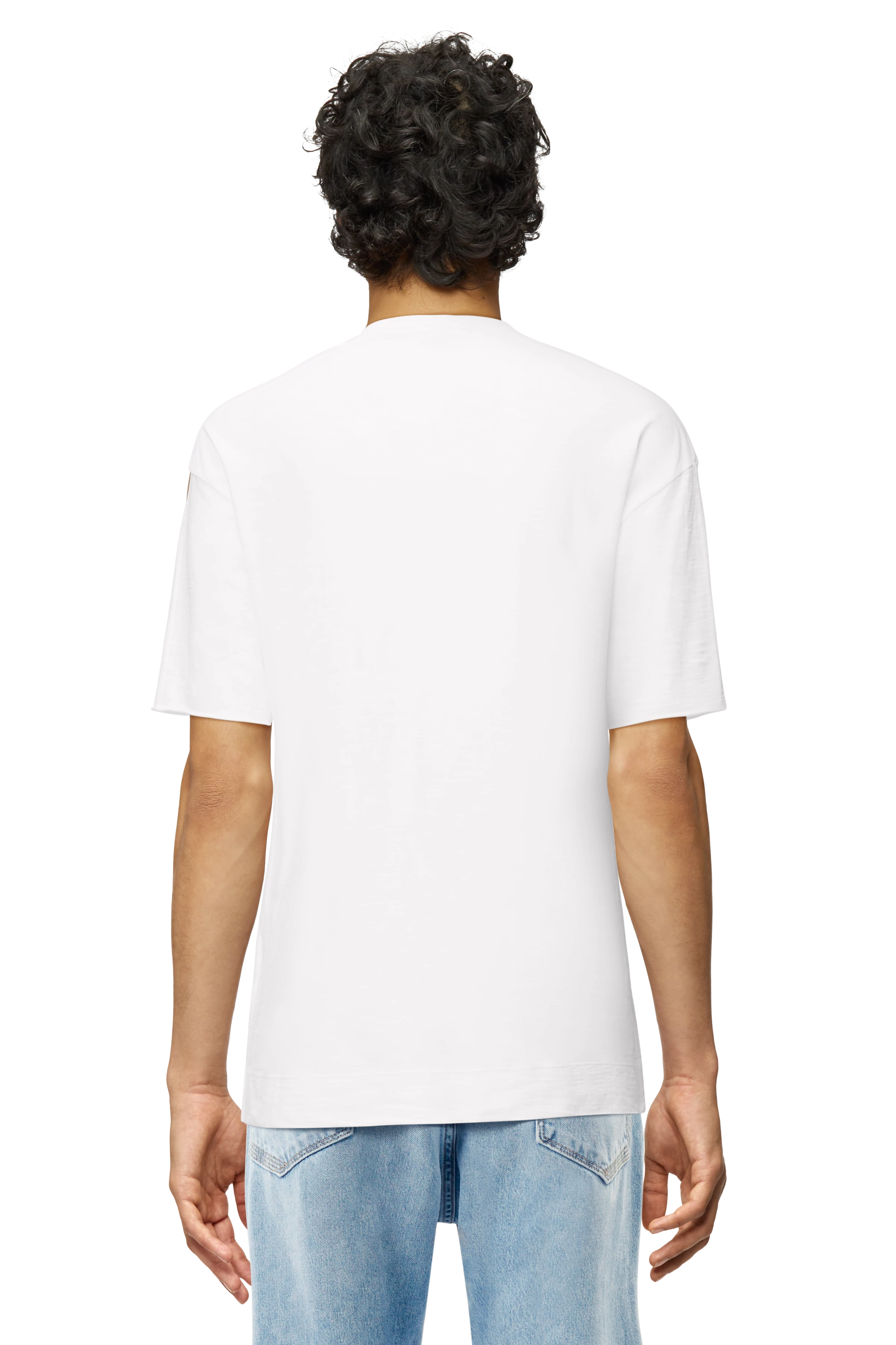 EROS - T-shirt with rolled hem - men - off white - Rückansicht