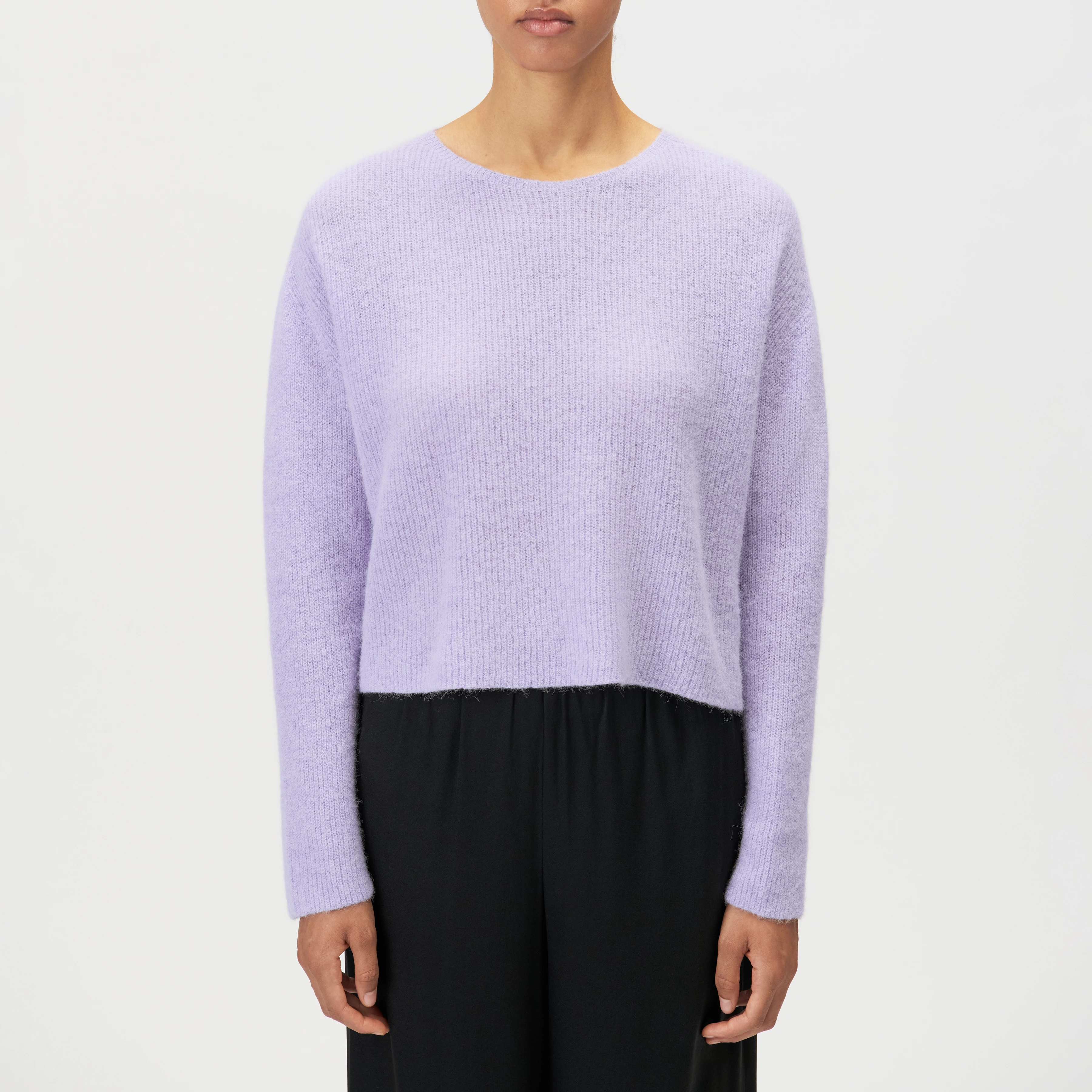 IMENY - Short Suri Alpaca blend jumper - women - purple - Frontansicht
