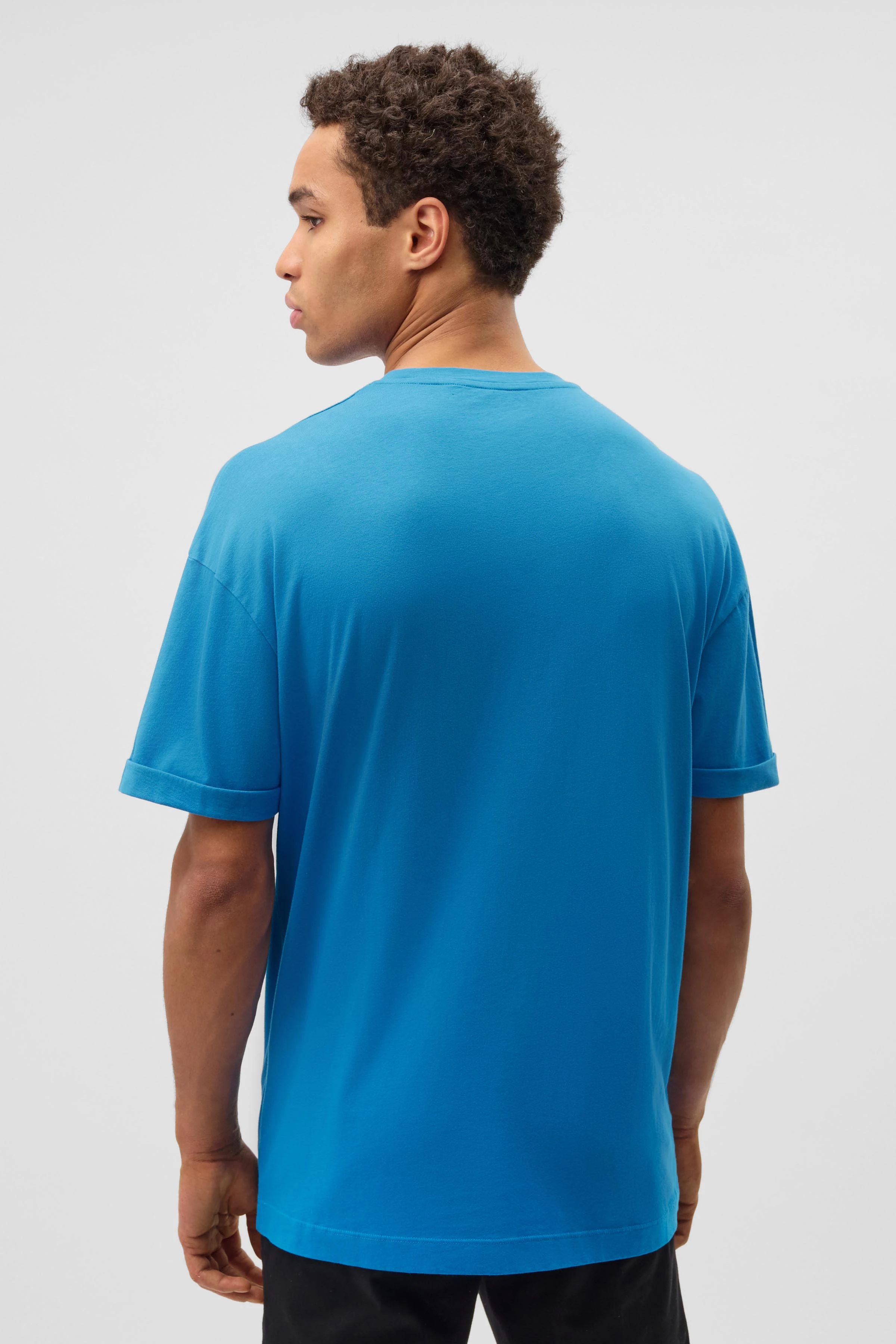 THILO - relaxed fit cotton t-shirt - men - blue - Rückansicht