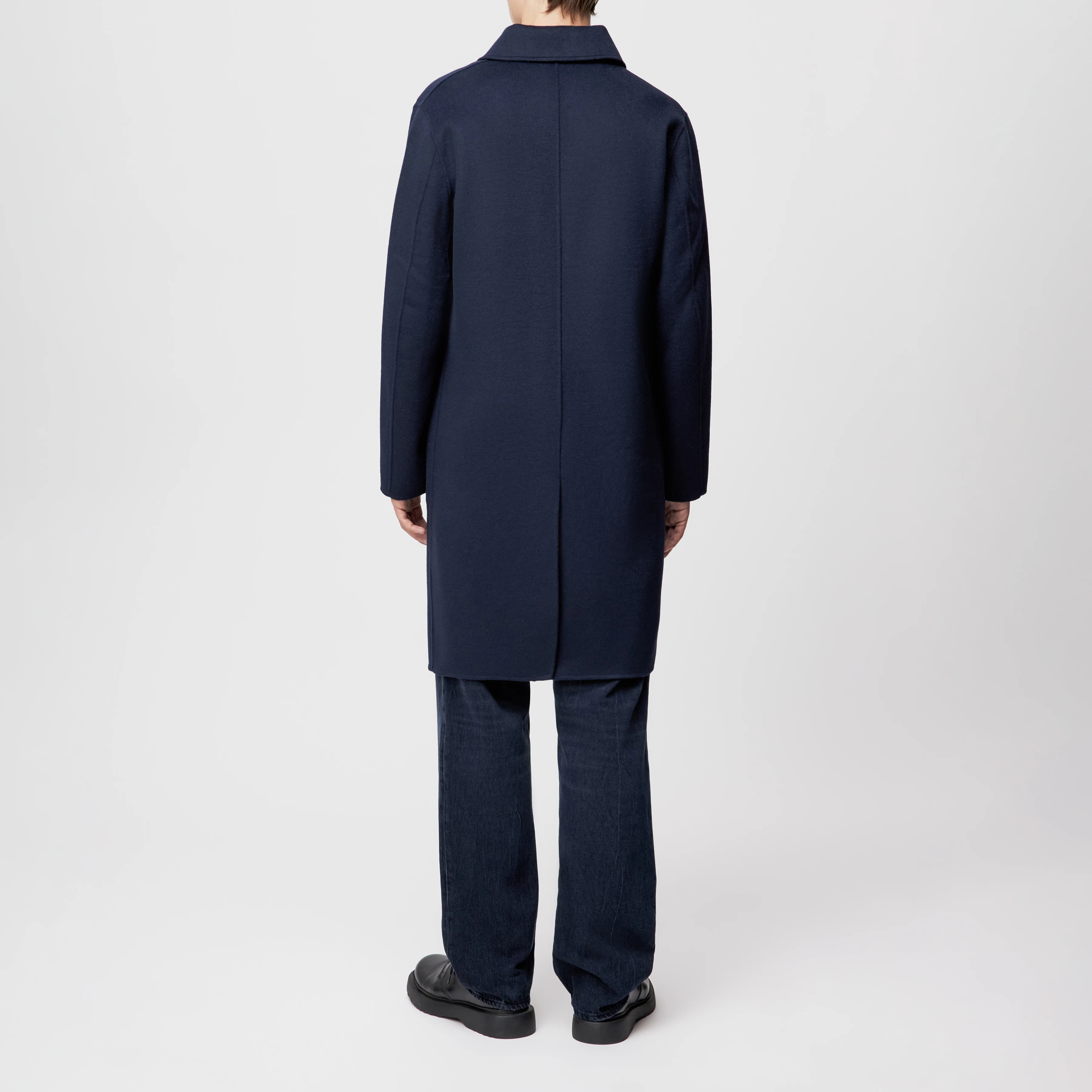 SOLAN - Classic coat in double-faced wool - men - blue - Rückansicht