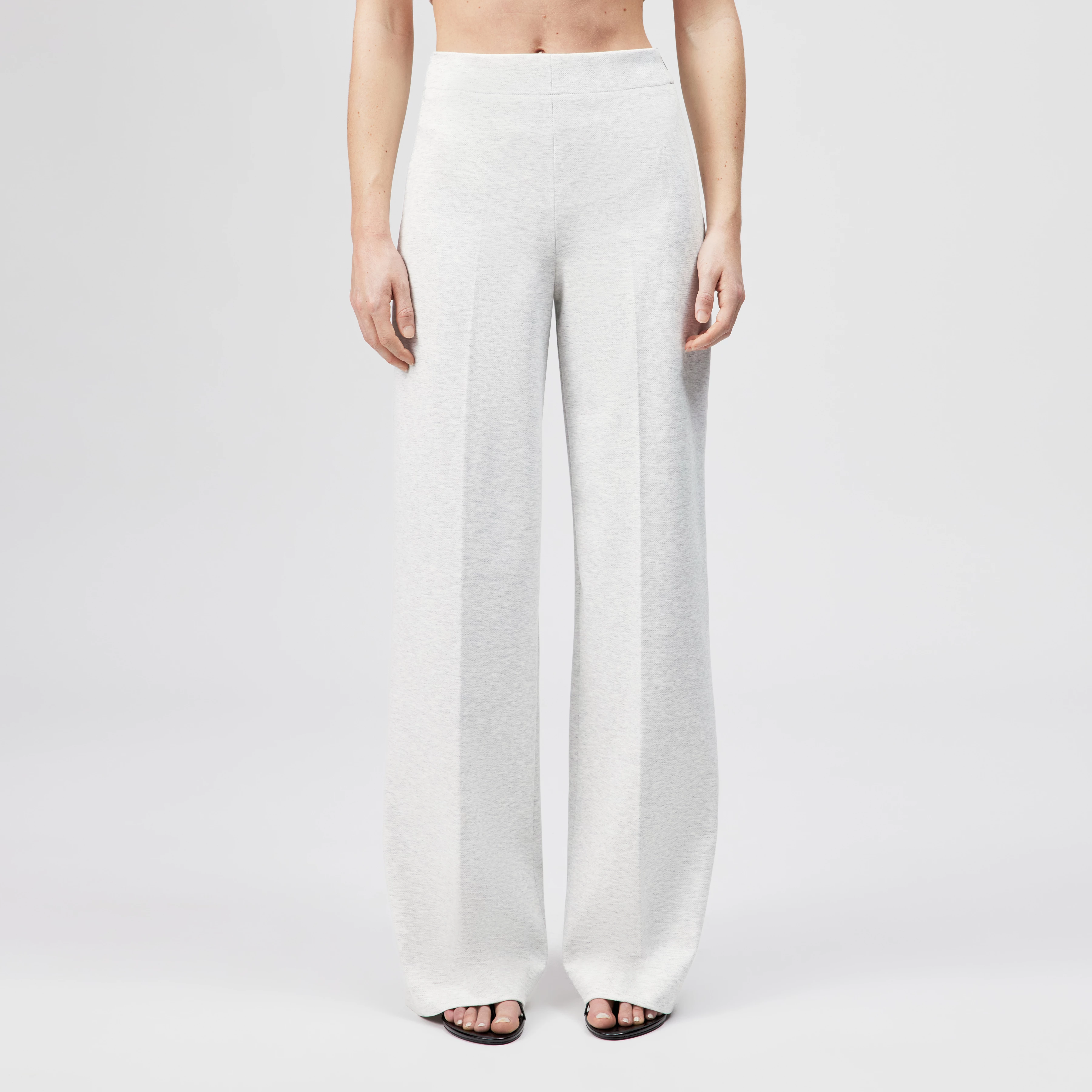 BEFORE - Patterned jersey palazzo trousers - women - grey - Frontansicht