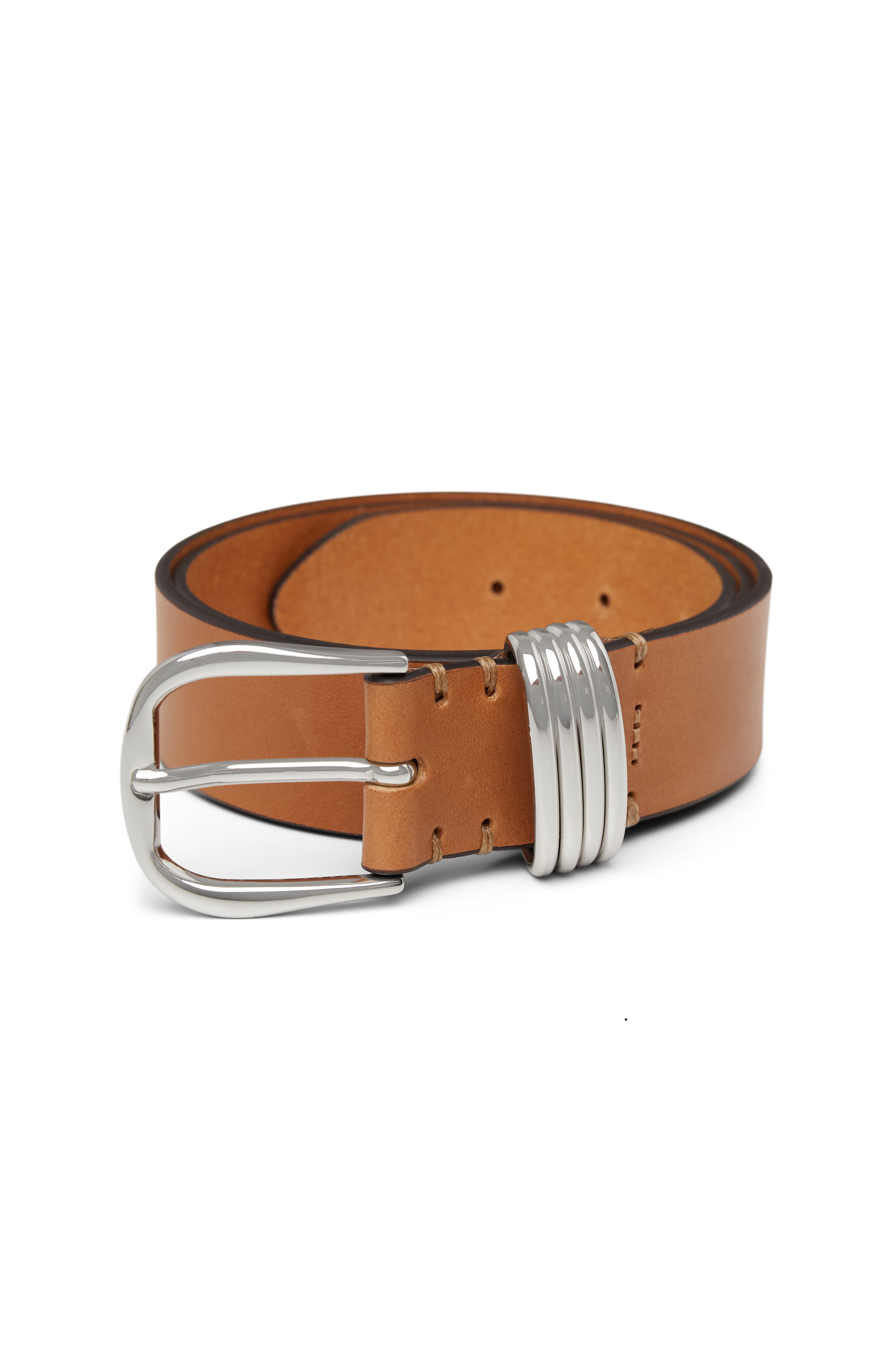SELION - Leather belt - unisex - brown - Freisteller Frontansicht