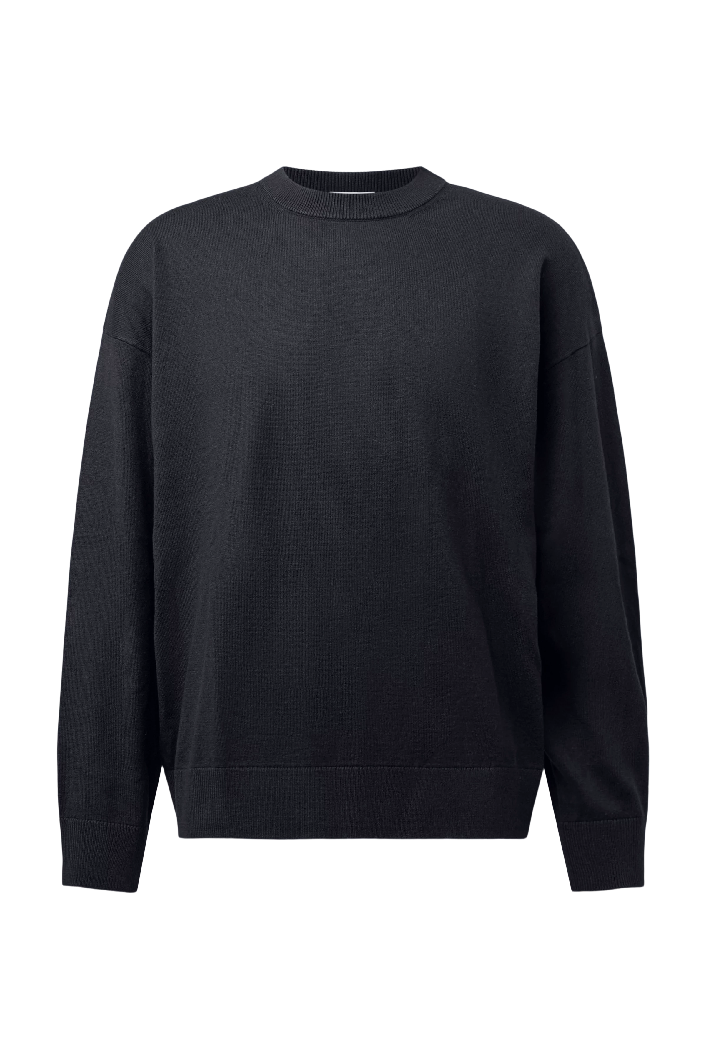 VALDRIK - Crew neck boxy fit jumper - men - black - Freisteller Frontansicht