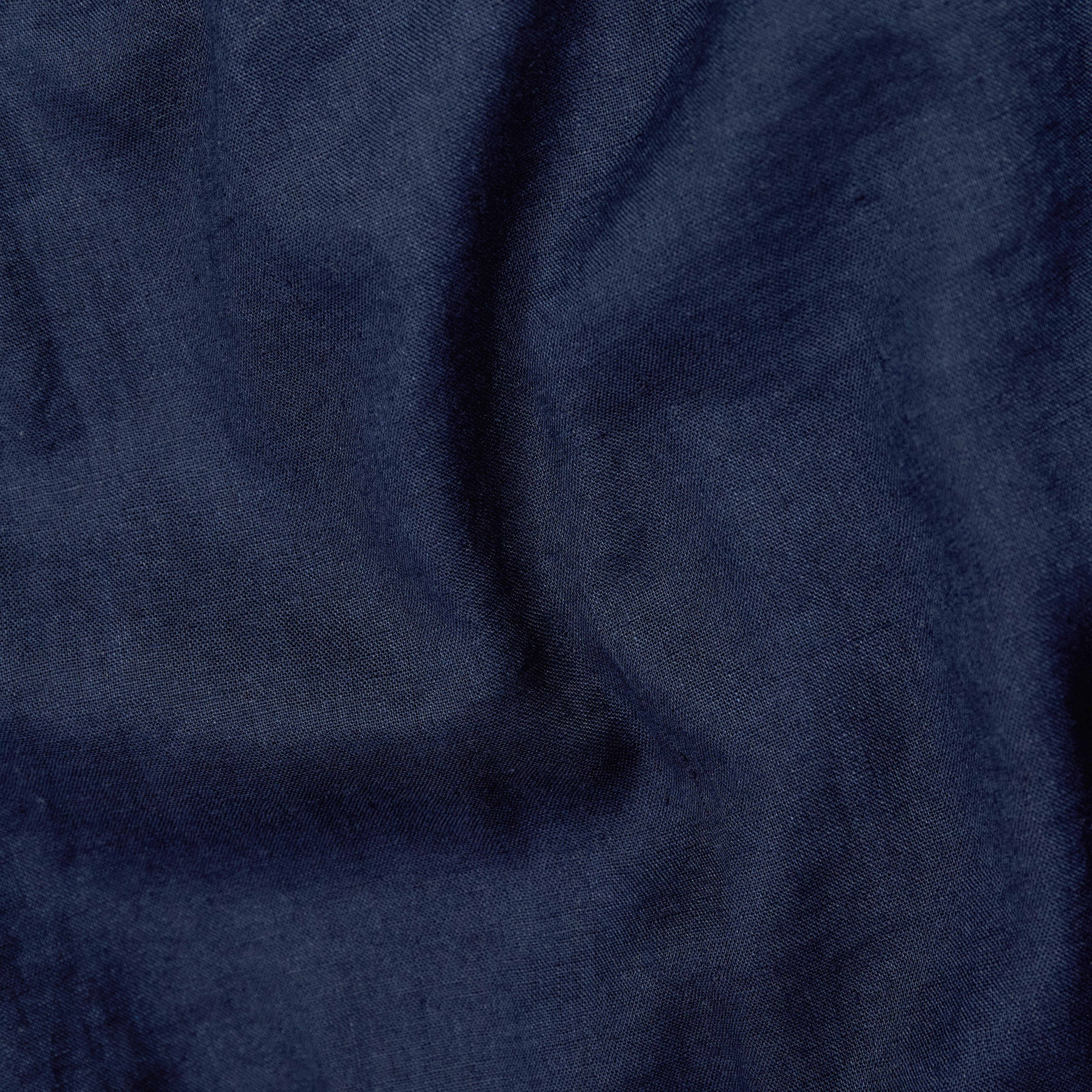 RAMIS - Regular fit shirt in linen-cotton blend - men - blue - Materialbild (B2C)