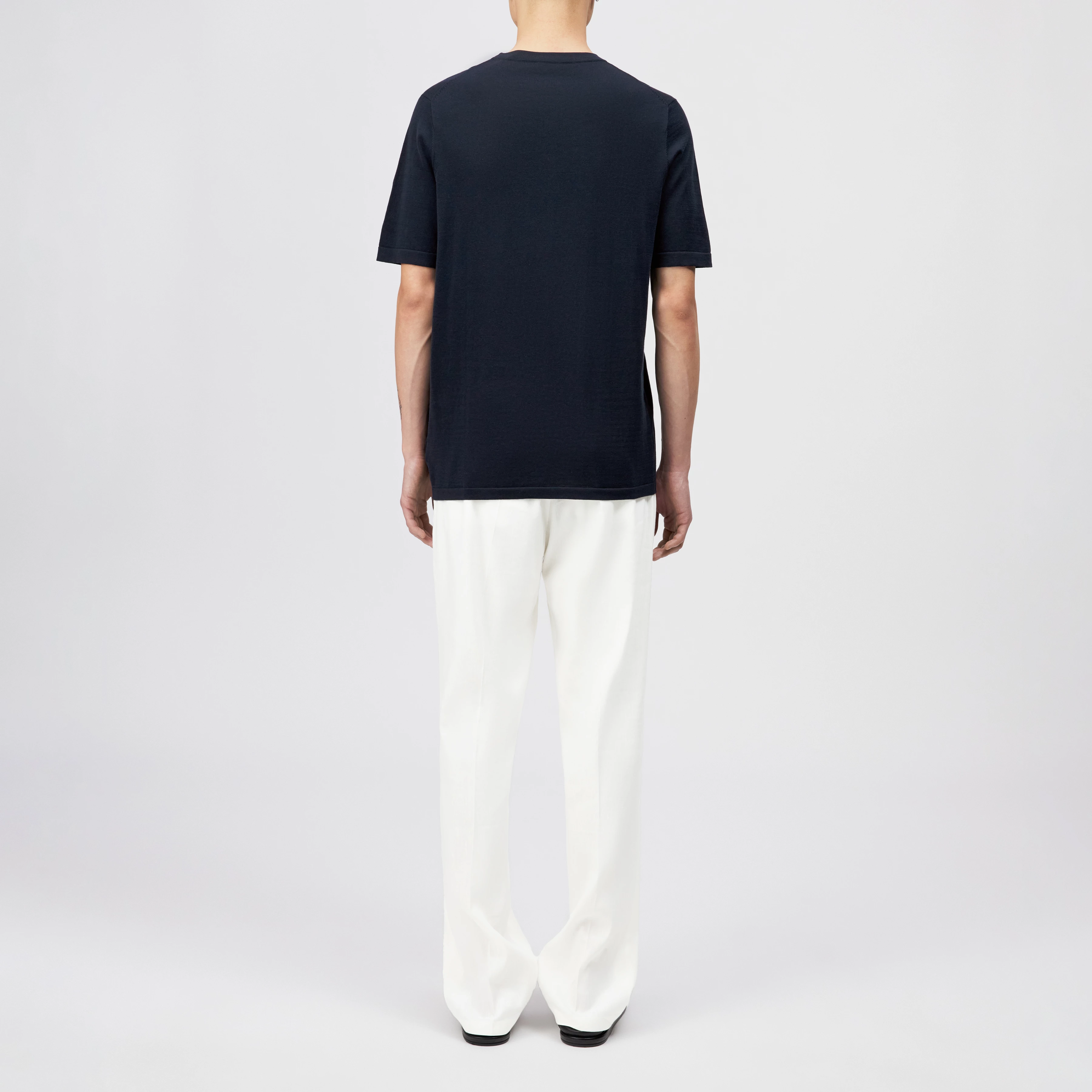 VALENTIN - T-shirt i merceriseret bomuld - men - blå - Rückansicht