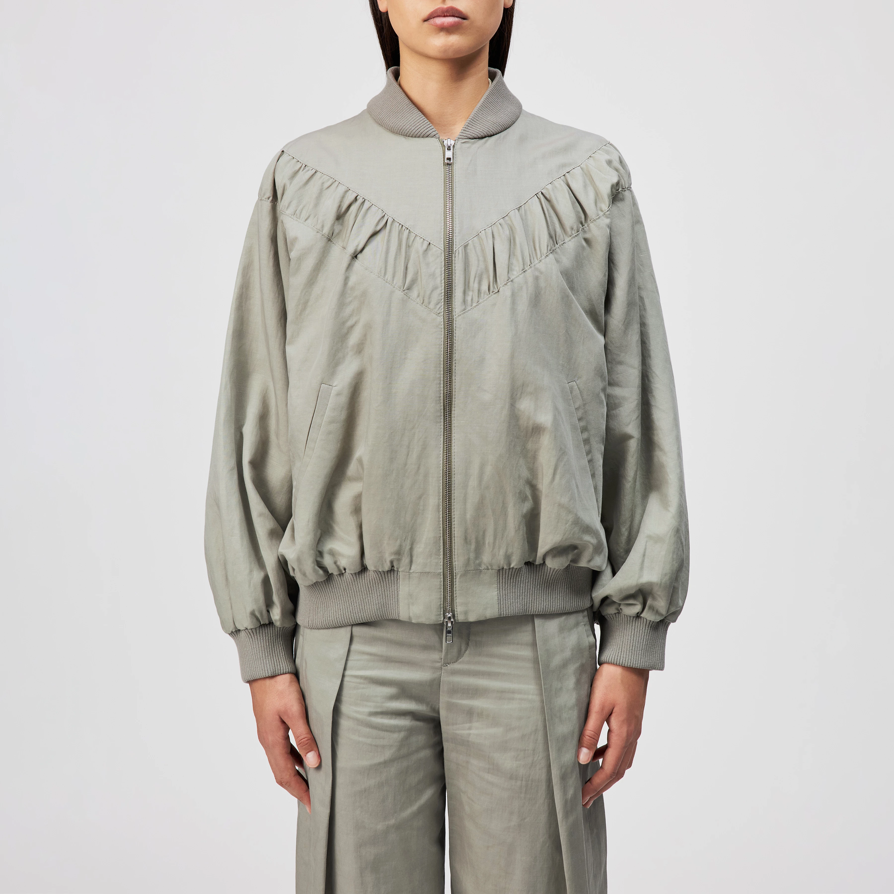 GRENTON - Veste en mélange de chanvre et lyocell - women - vert - Frontansicht