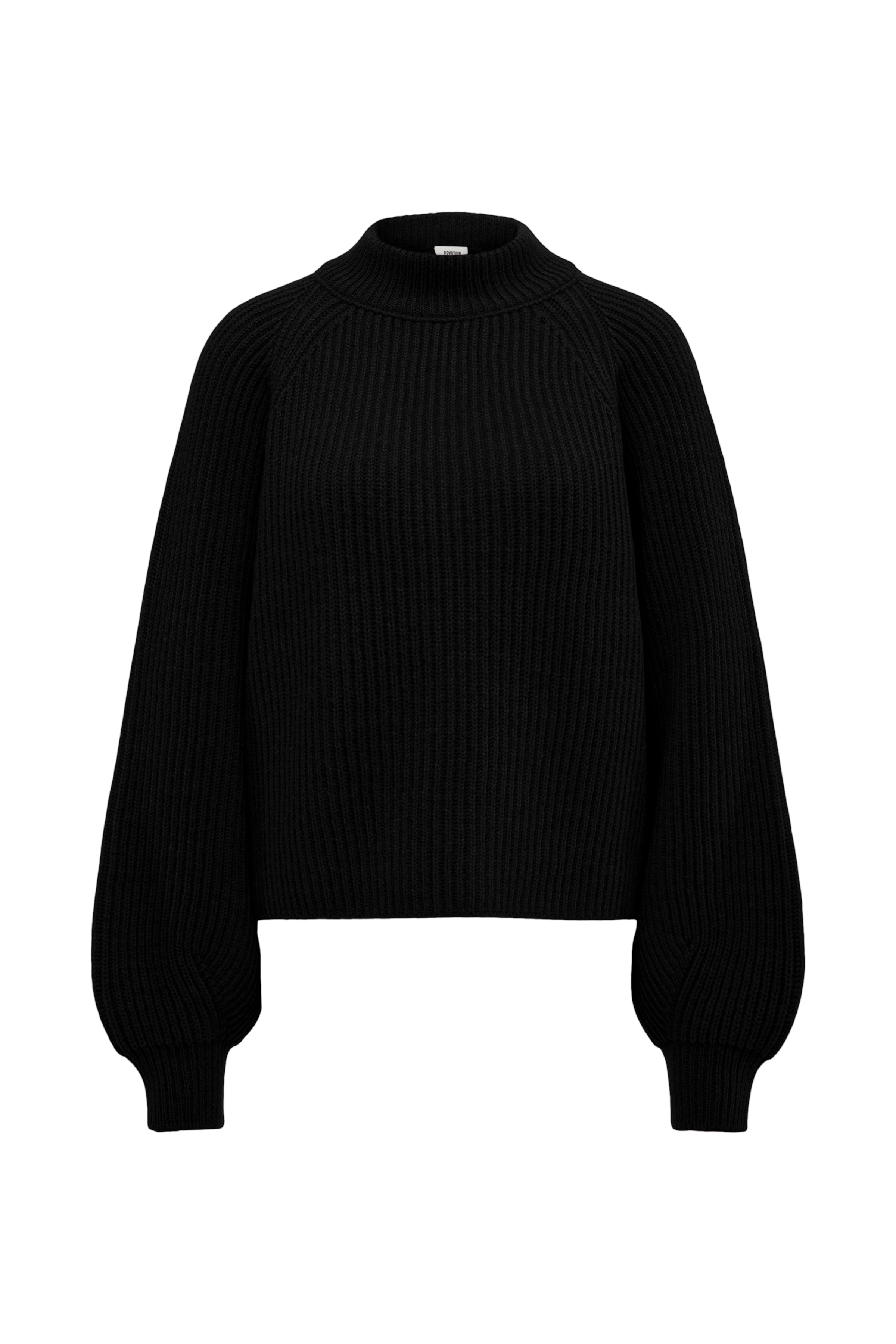 KIMONI - Jumper with balloon sleeves in wool and alpaca blend - women - Natural Aluminium - Freisteller Frontansicht