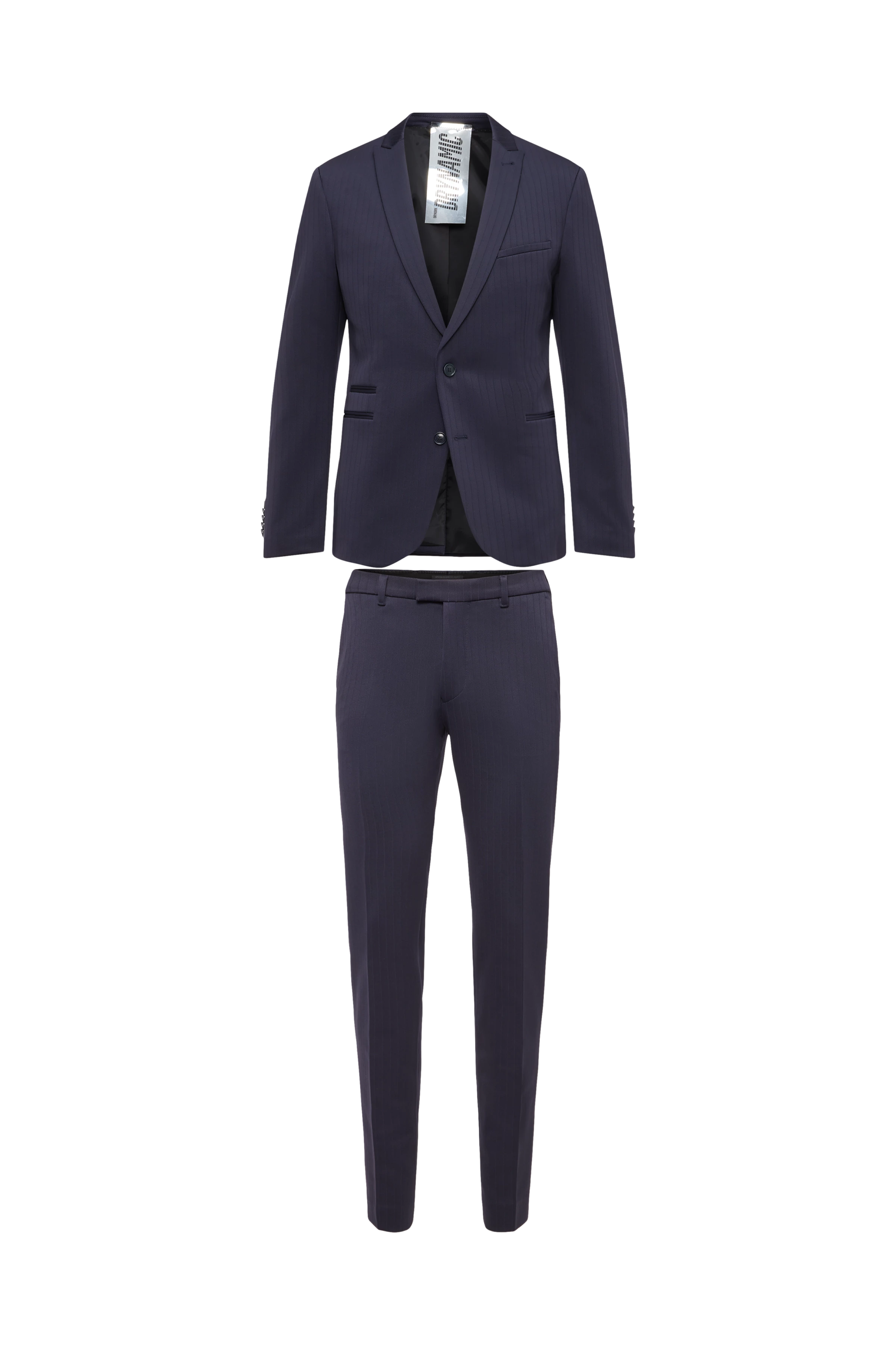 P-IRVING - Skinny fit suit in striped jersey - men - blue - Freisteller Frontansicht