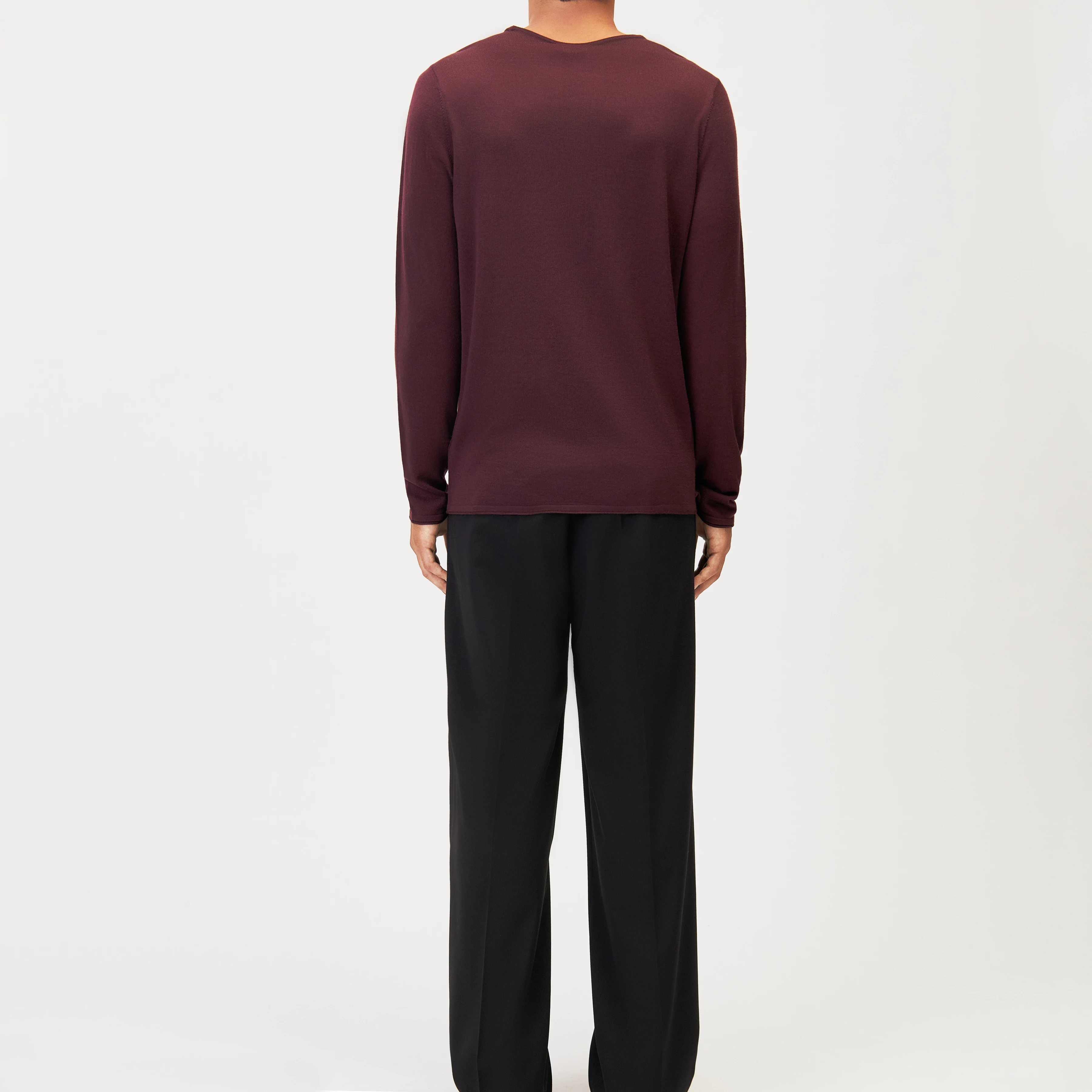 RIKONO - Fine merino wool knitted jumper - men - red - Rückansicht