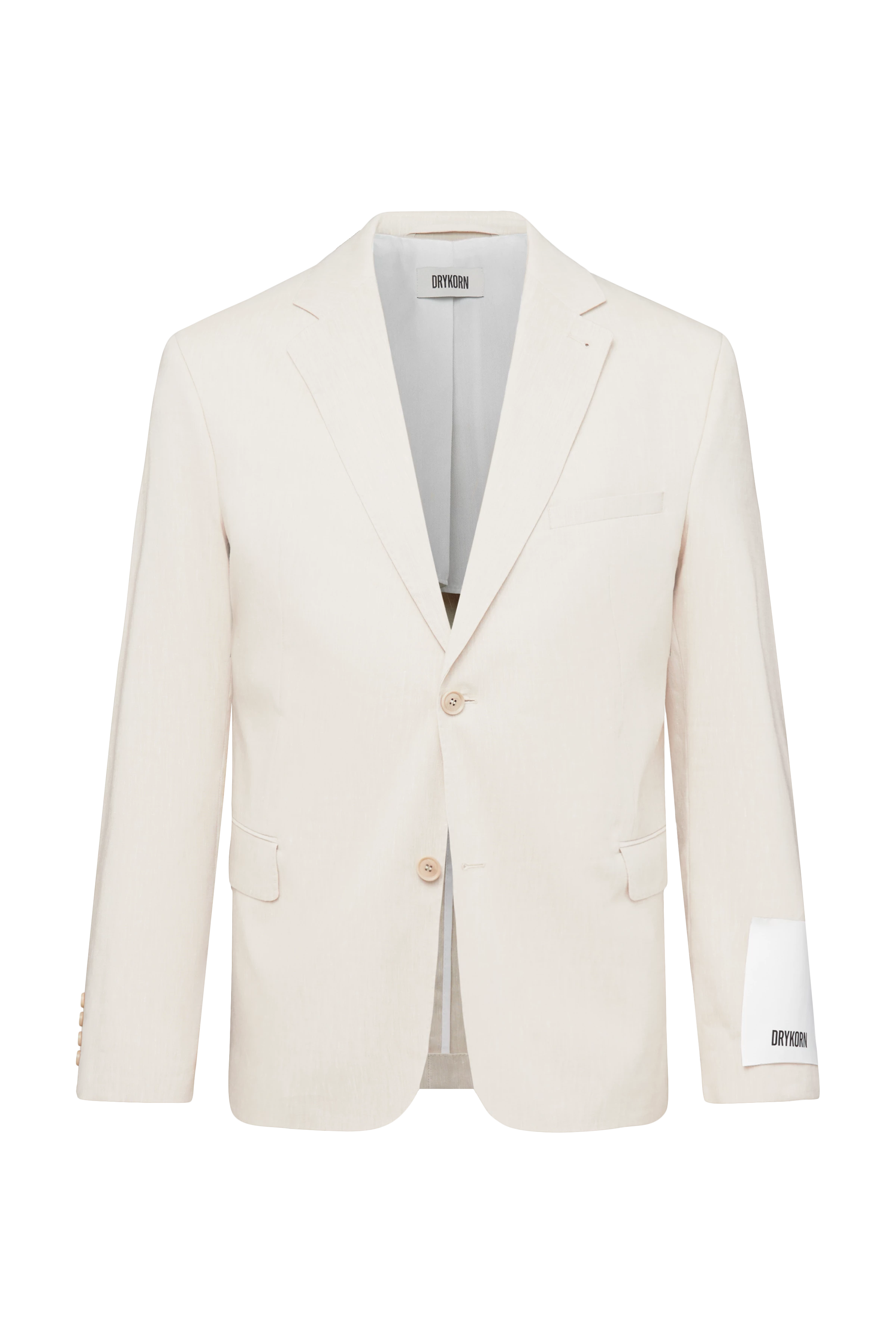 YAMES - Single-breasted blazer in a linen blend - men - beige - Freisteller Frontansicht