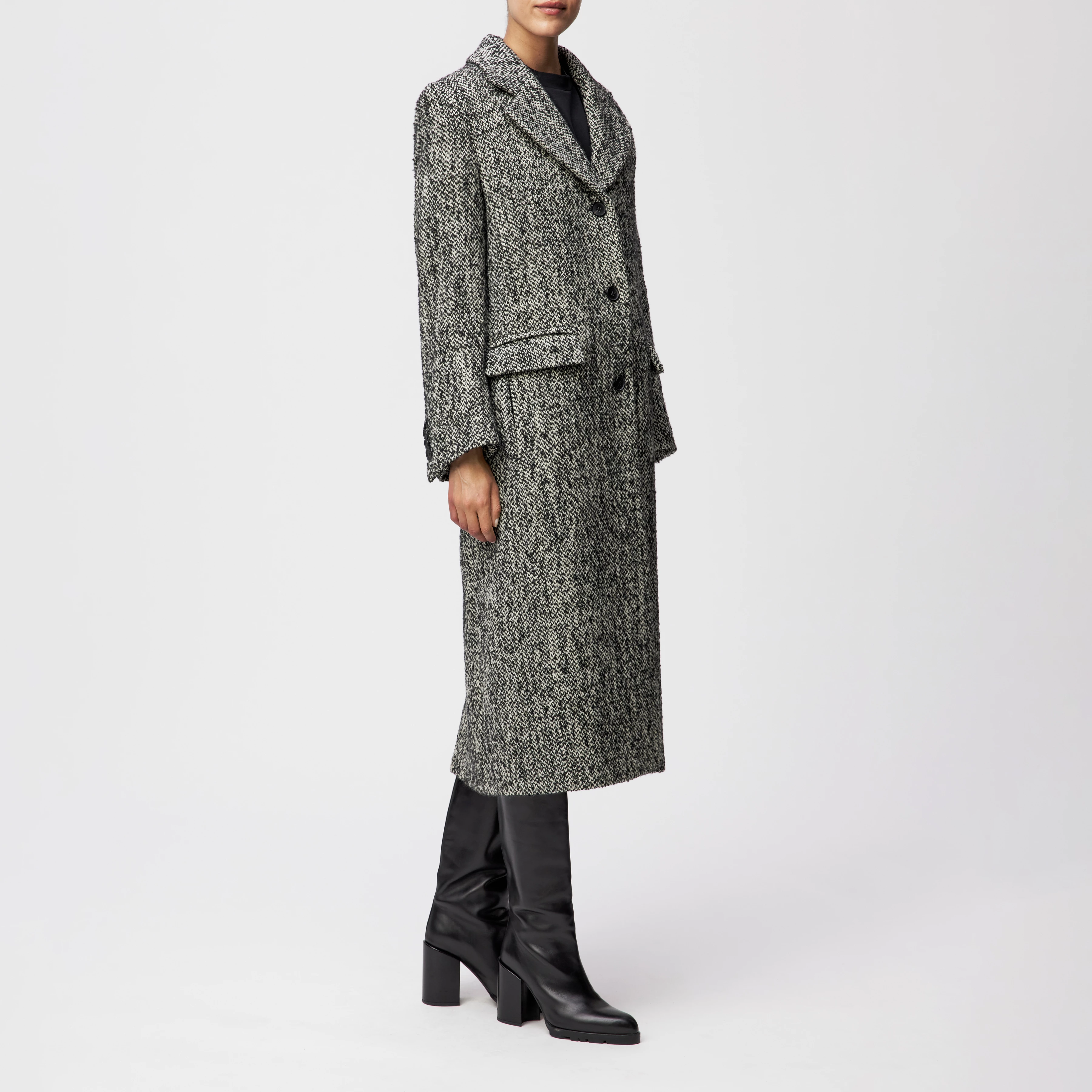 AISBY - Mantel in Woll-Mix - Damen - schwarz - Seitenansicht