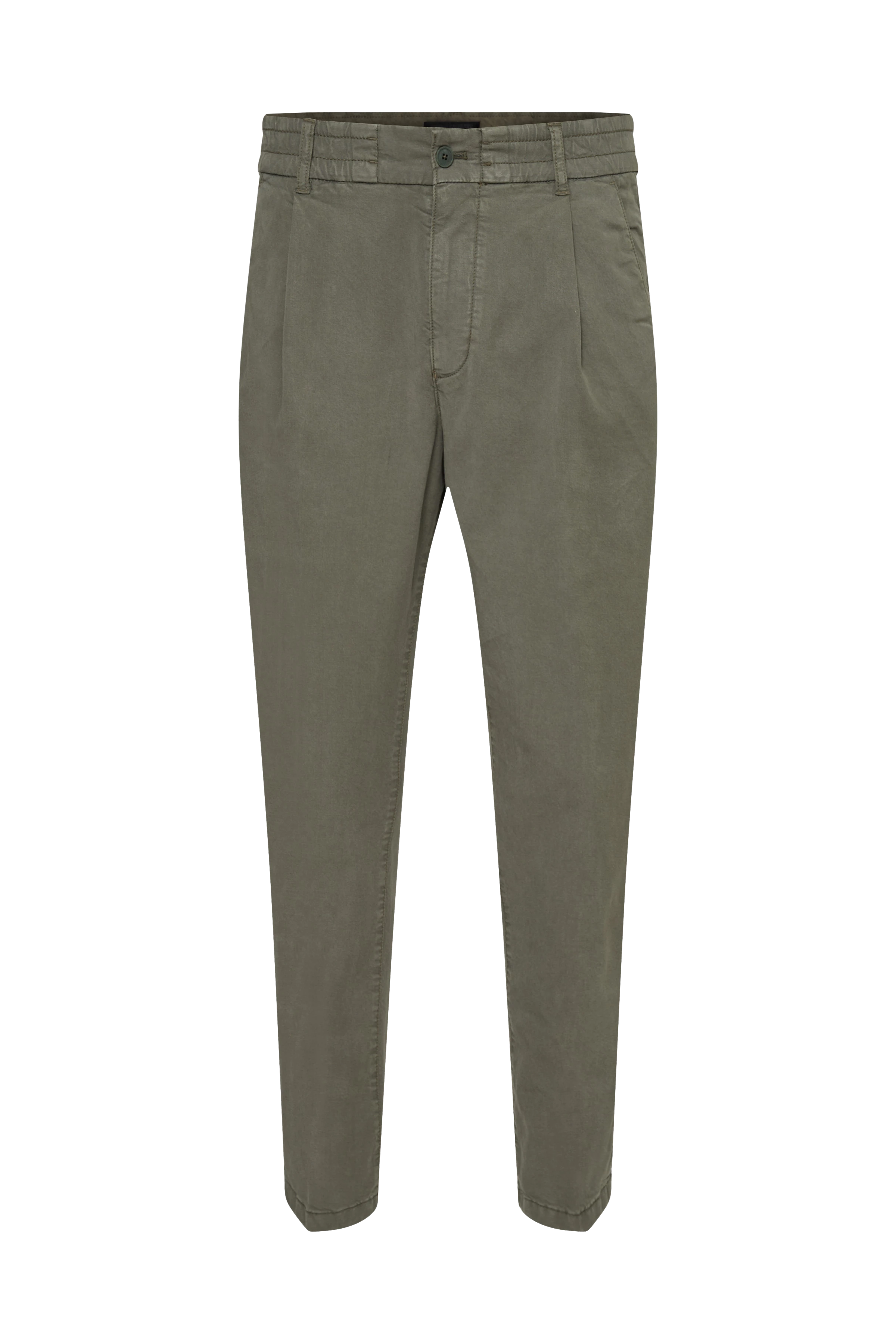 CHASY - Casual Hose mit Bundfalte aus Lyocell-Baumwoll-Twill - Herren - grün - Freisteller Frontansicht