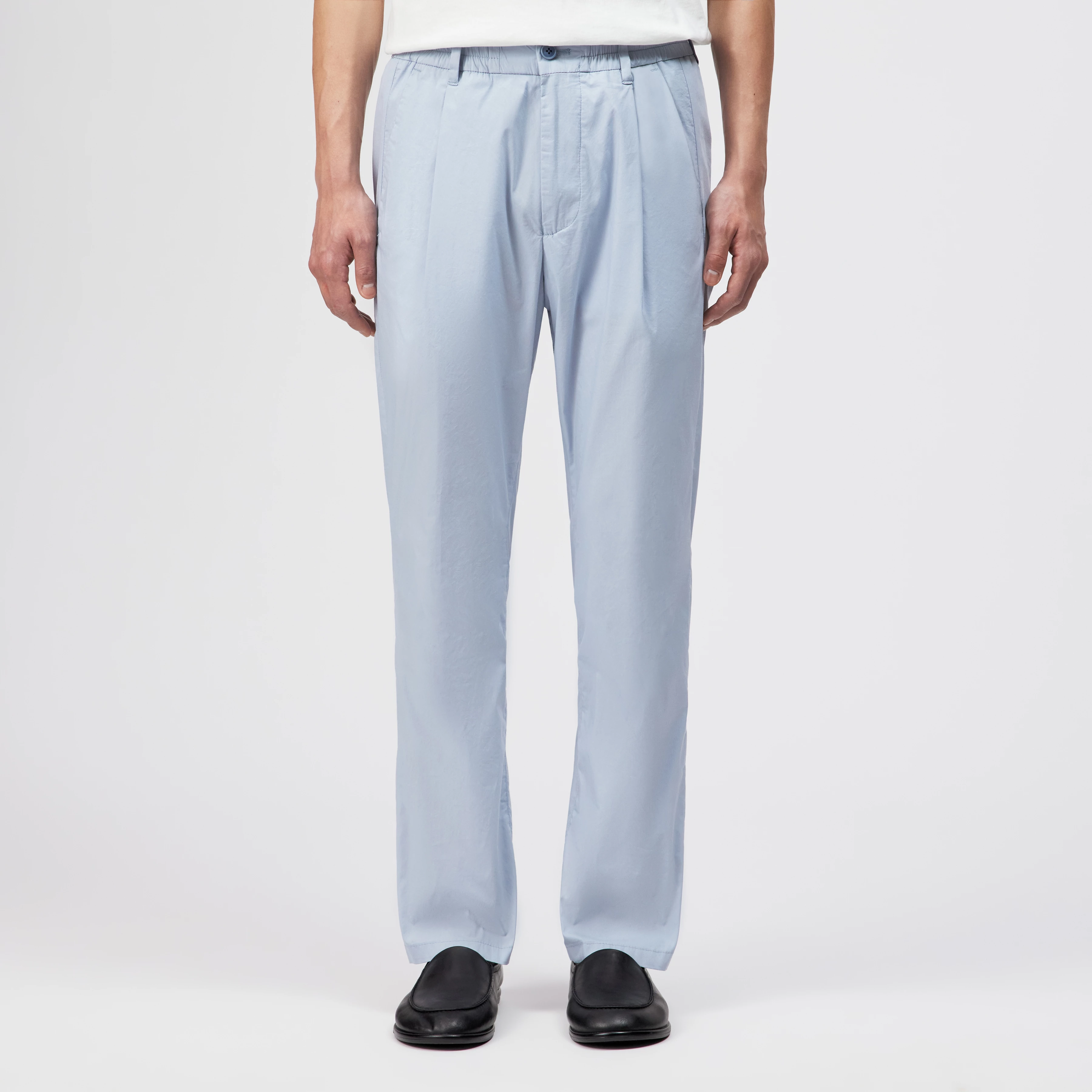 CHASY_RGLR - Casual Hose in Baumwoll-Mix mit Crinkle Look - Herren - blau - Frontansicht