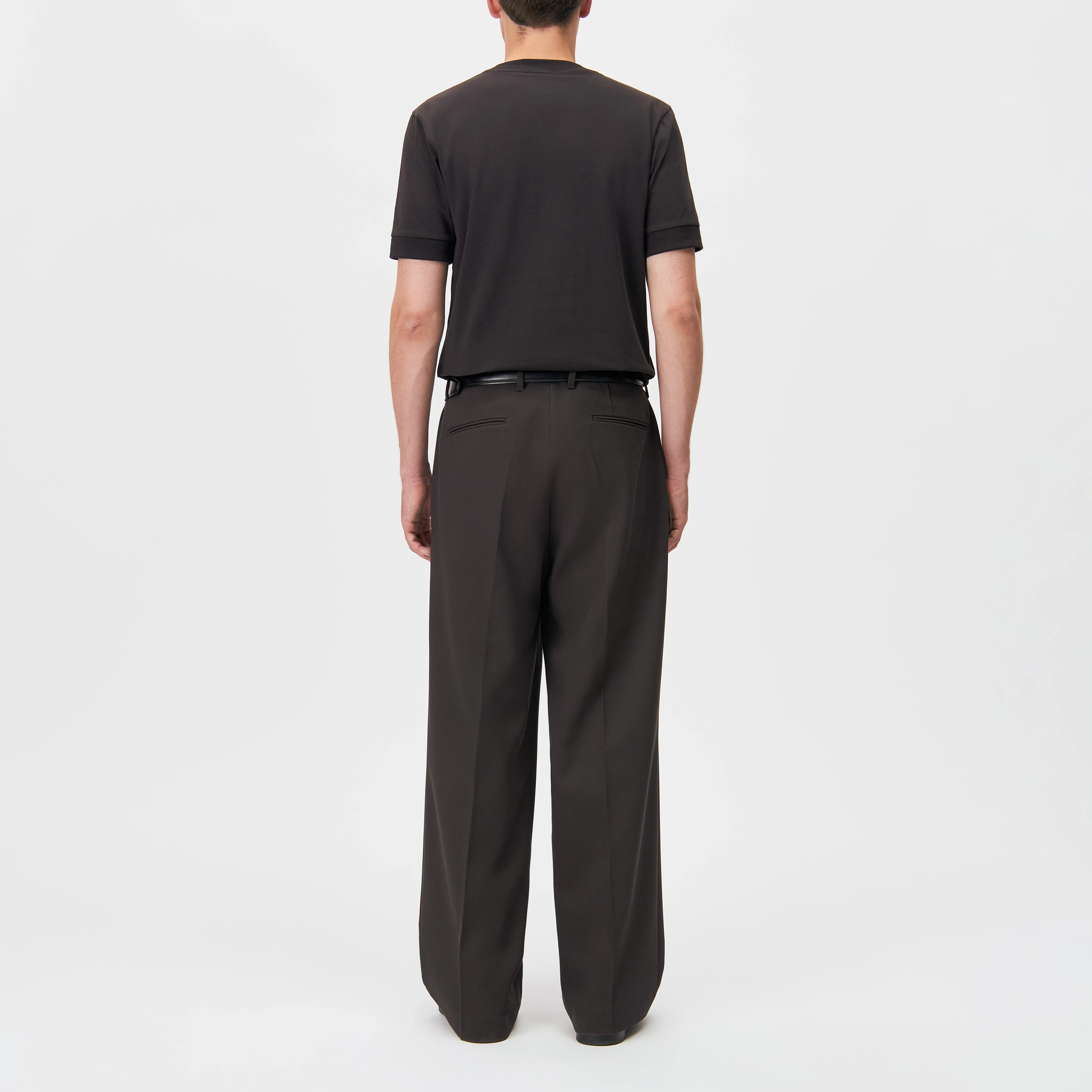 ANTON - Fitted T-shirt i bomuld - men - brun - Rückansicht