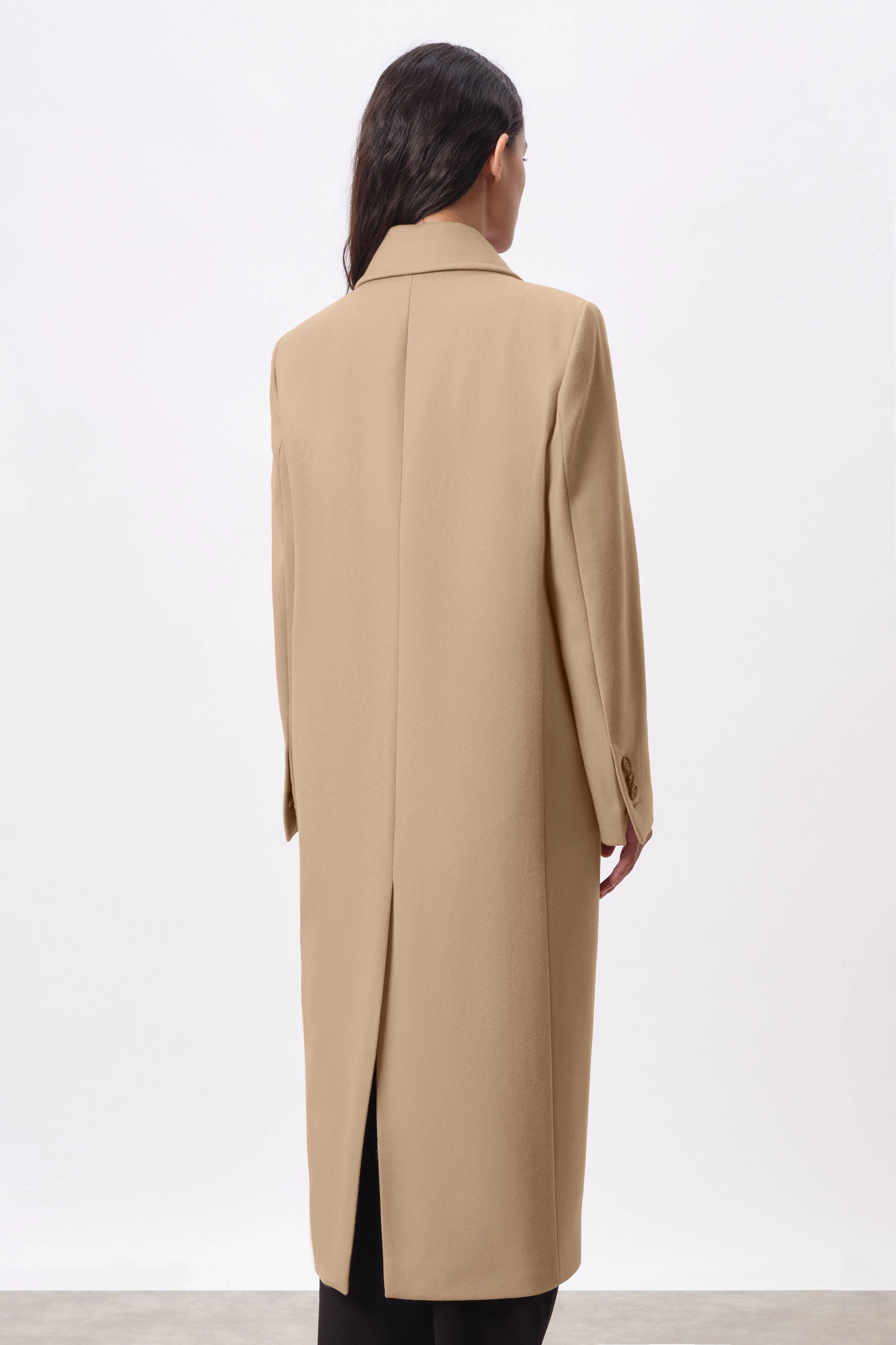 WORCESTER - Blazermantel mit Schulterbetonung in hochwertigem Woll-Alpaka Mix - Damen - braun - Rückansicht