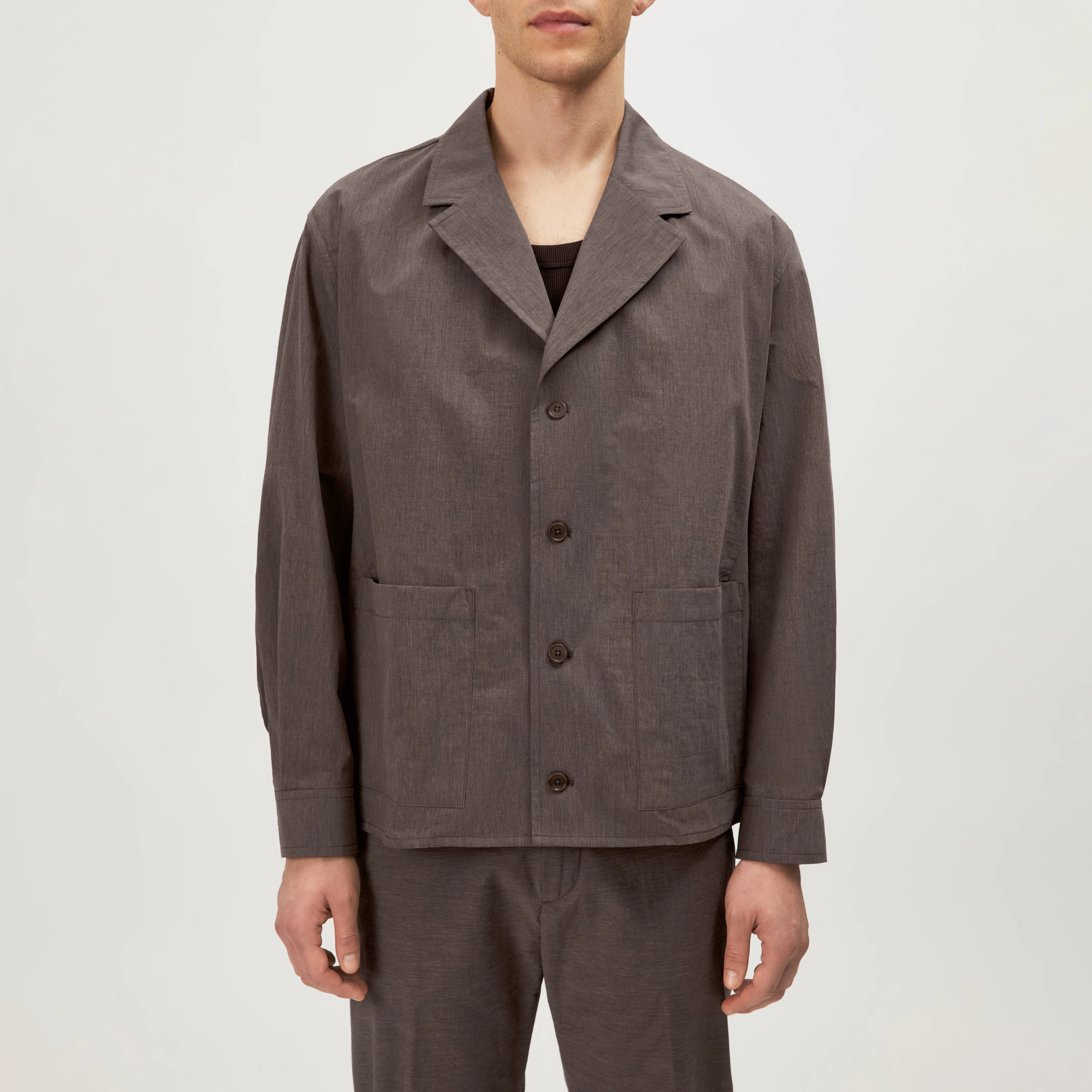JASHI - Relaxed cotton blazer - men - brown - Frontansicht