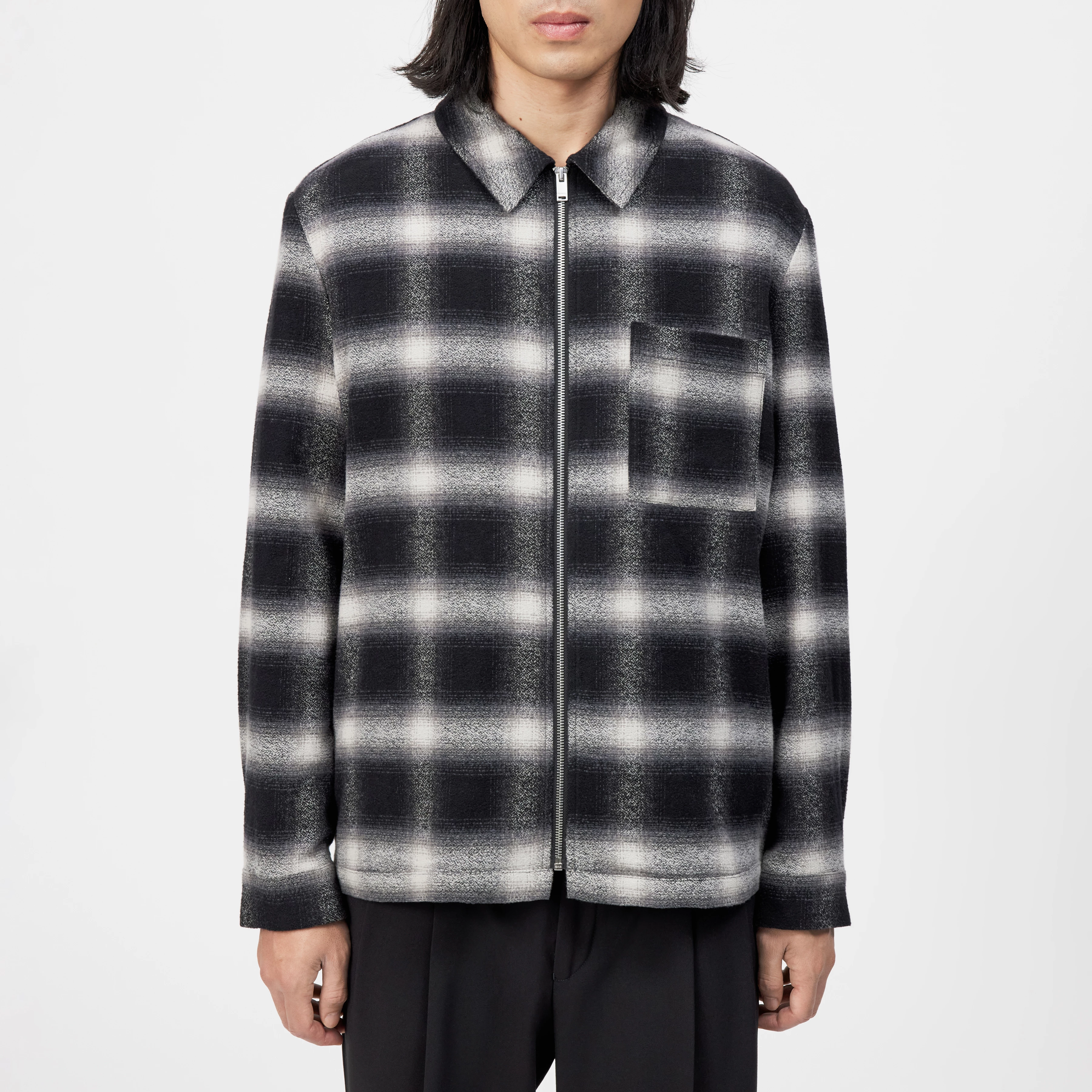 NIKANO - Shirt jacket in pure cotton - men - black - Frontansicht