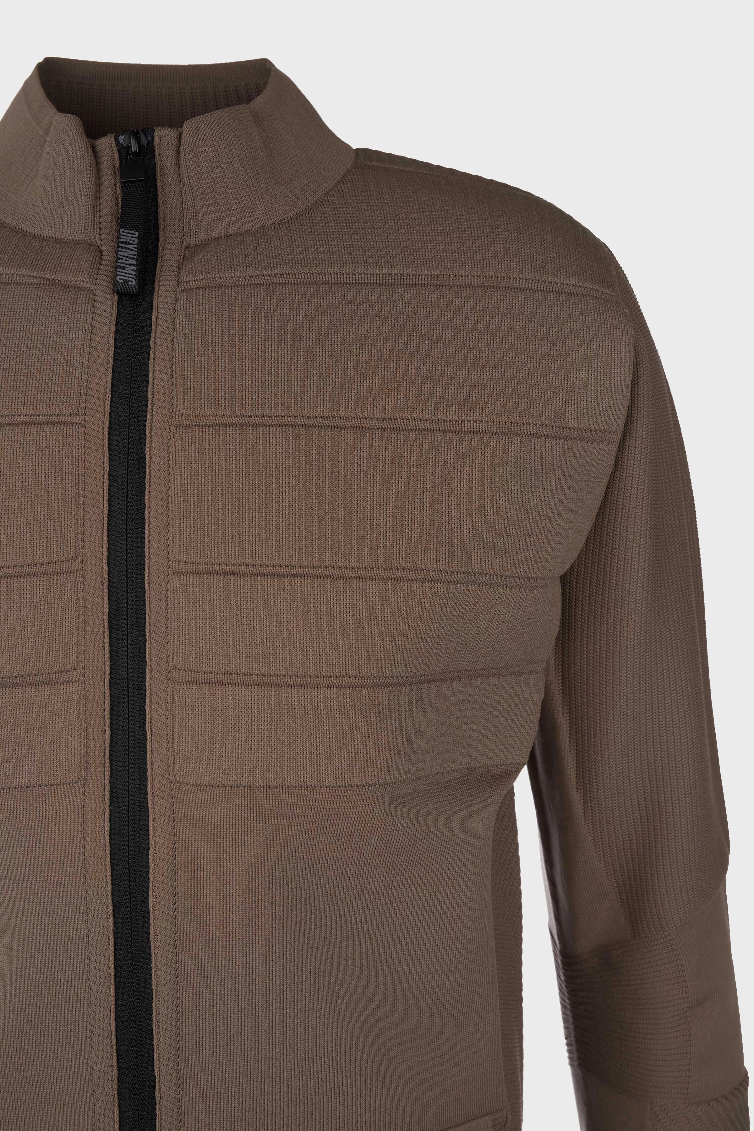 BRAXTEN - sporty zip jacket in lightweight material - men - brown - Freisteller Detailansicht