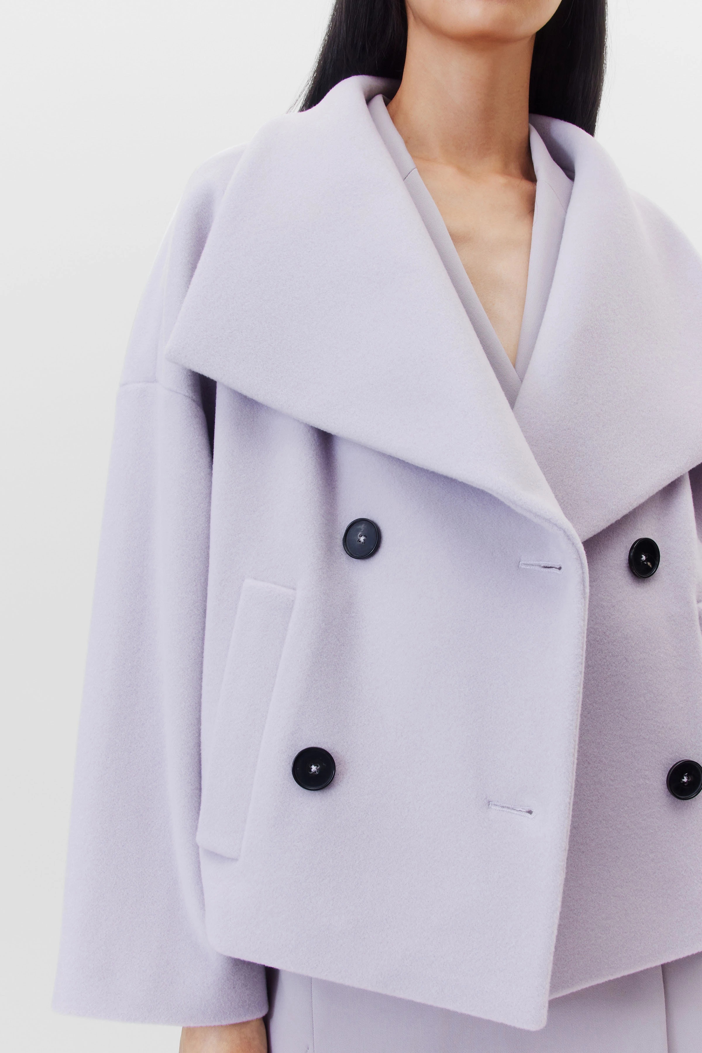 OSTERLY - Cabanjacke in Wollflausch - Damen - lila - Seitenansicht